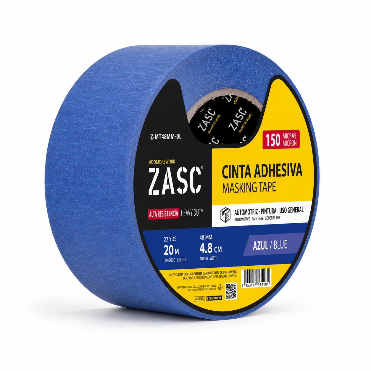 Cinta Adhesiva de Papel Azul ZASC / Z-MT48MM-BL