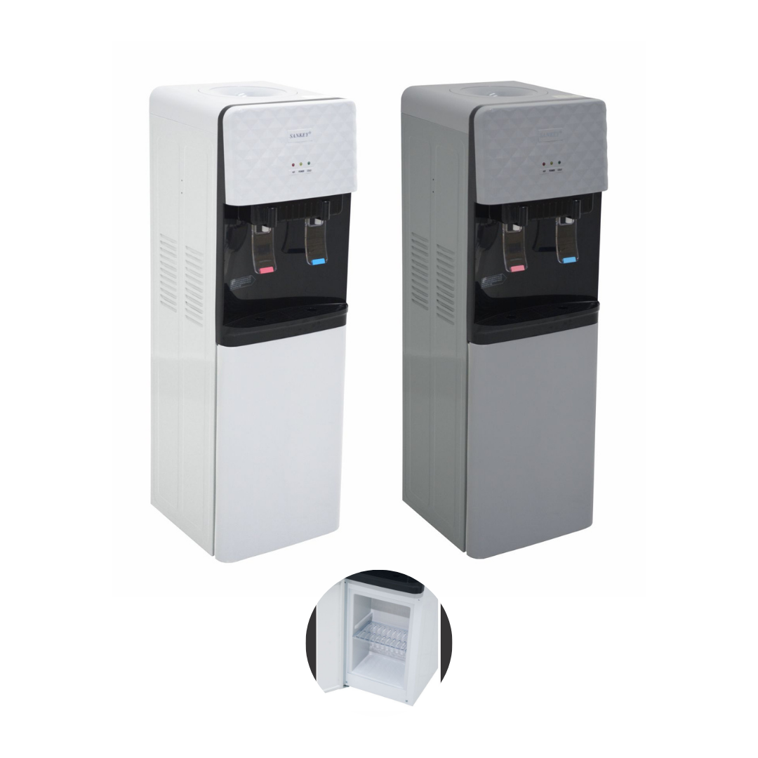 Sankey Hot & Cold-Water Dispenser with Food Storage Compartment – Dual Color Options