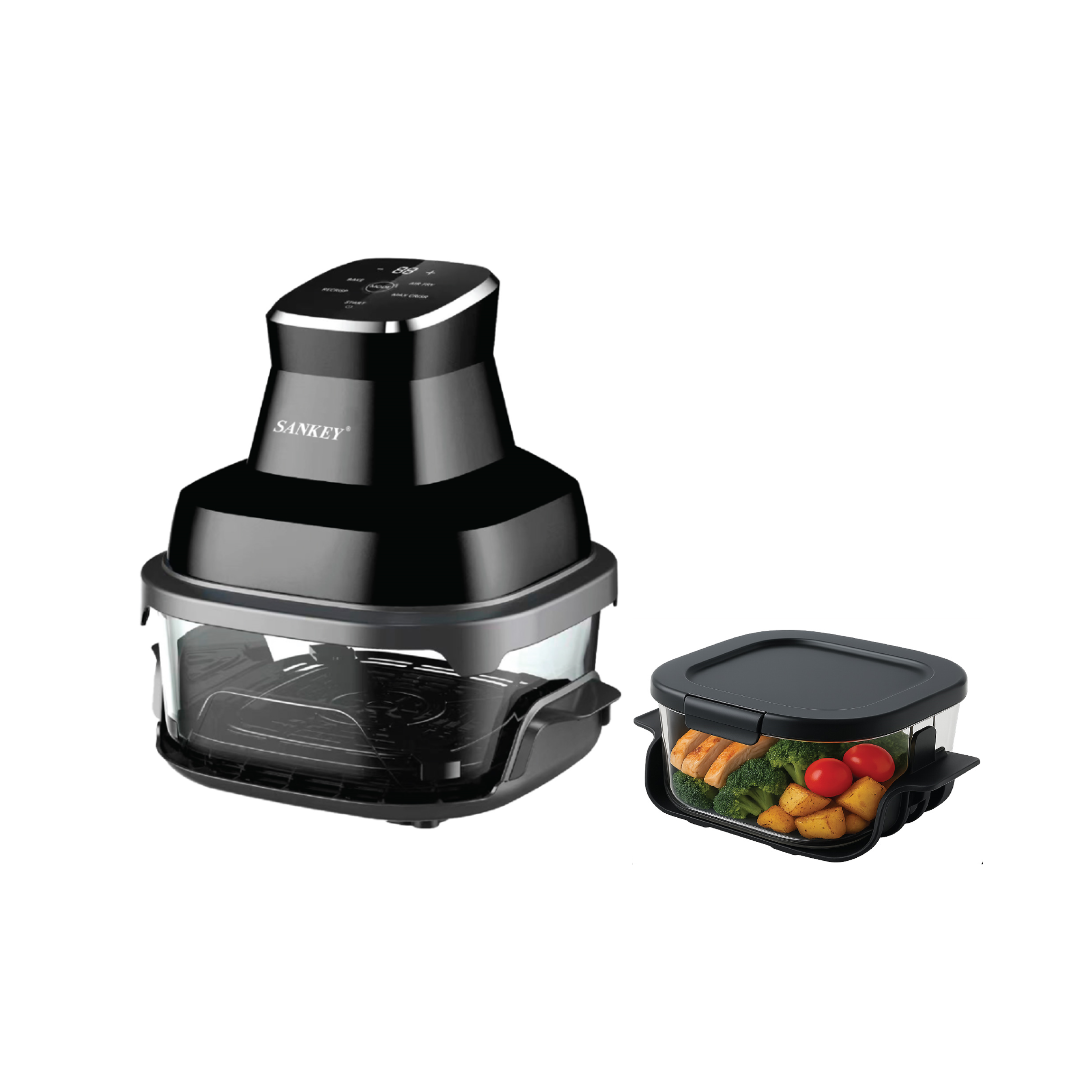 Freidora de Aire 4L con Tazón de Vidrio Sankey / FRW-4057GB