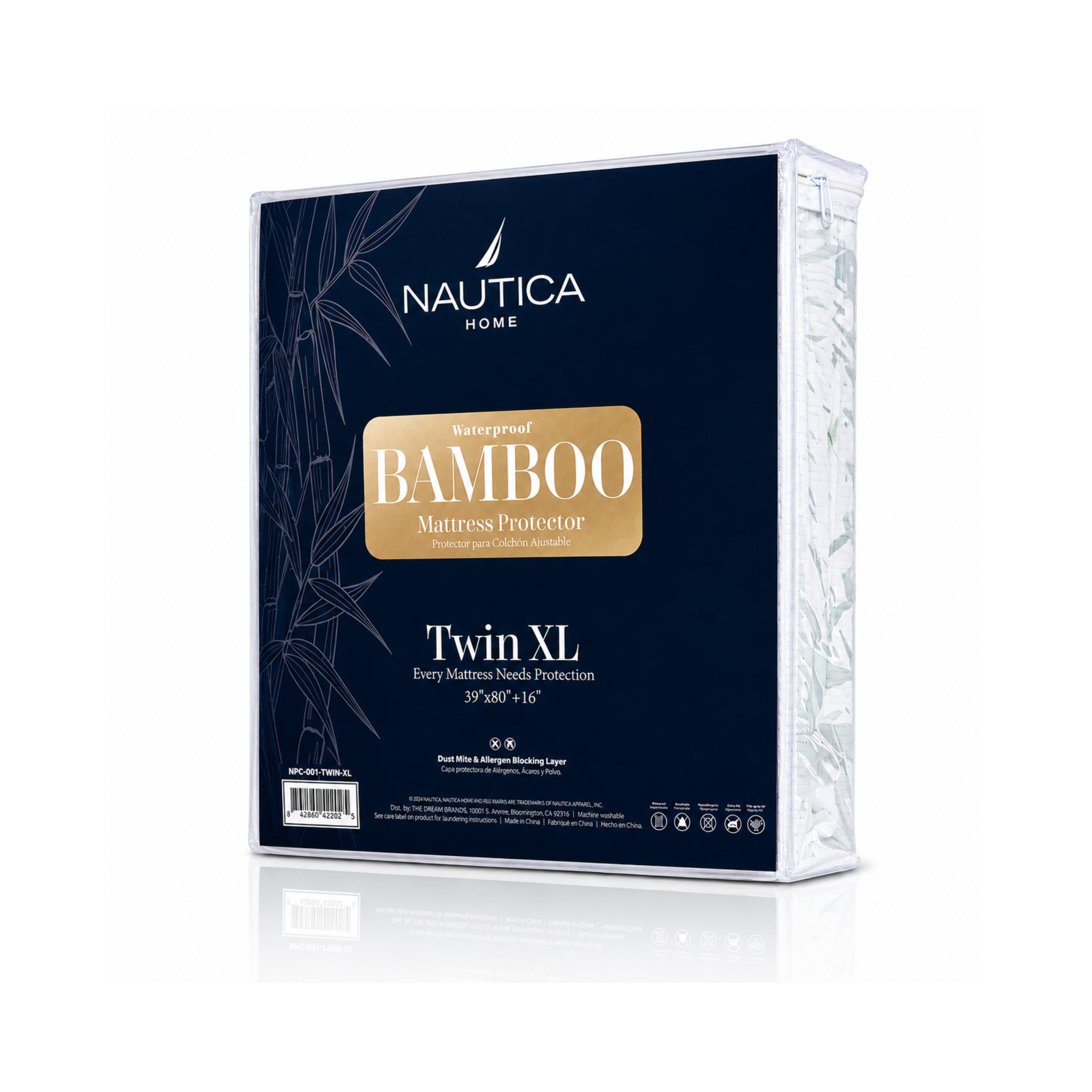 White Twin Mattress Protector Náutica NPC-001-TWIN