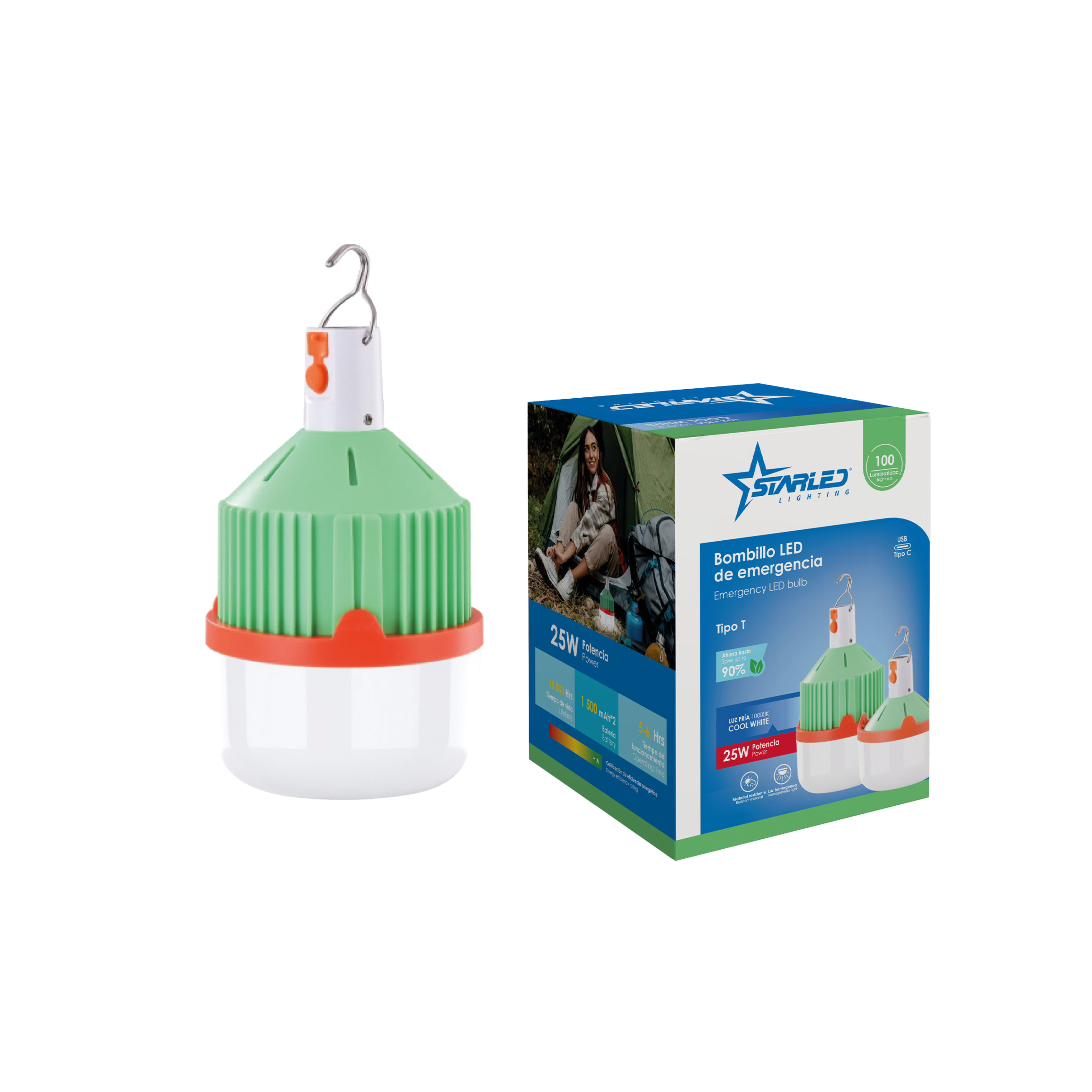 Emergency LED Bulb 25W USB Type C Starled / SL-LREB-25W-GN