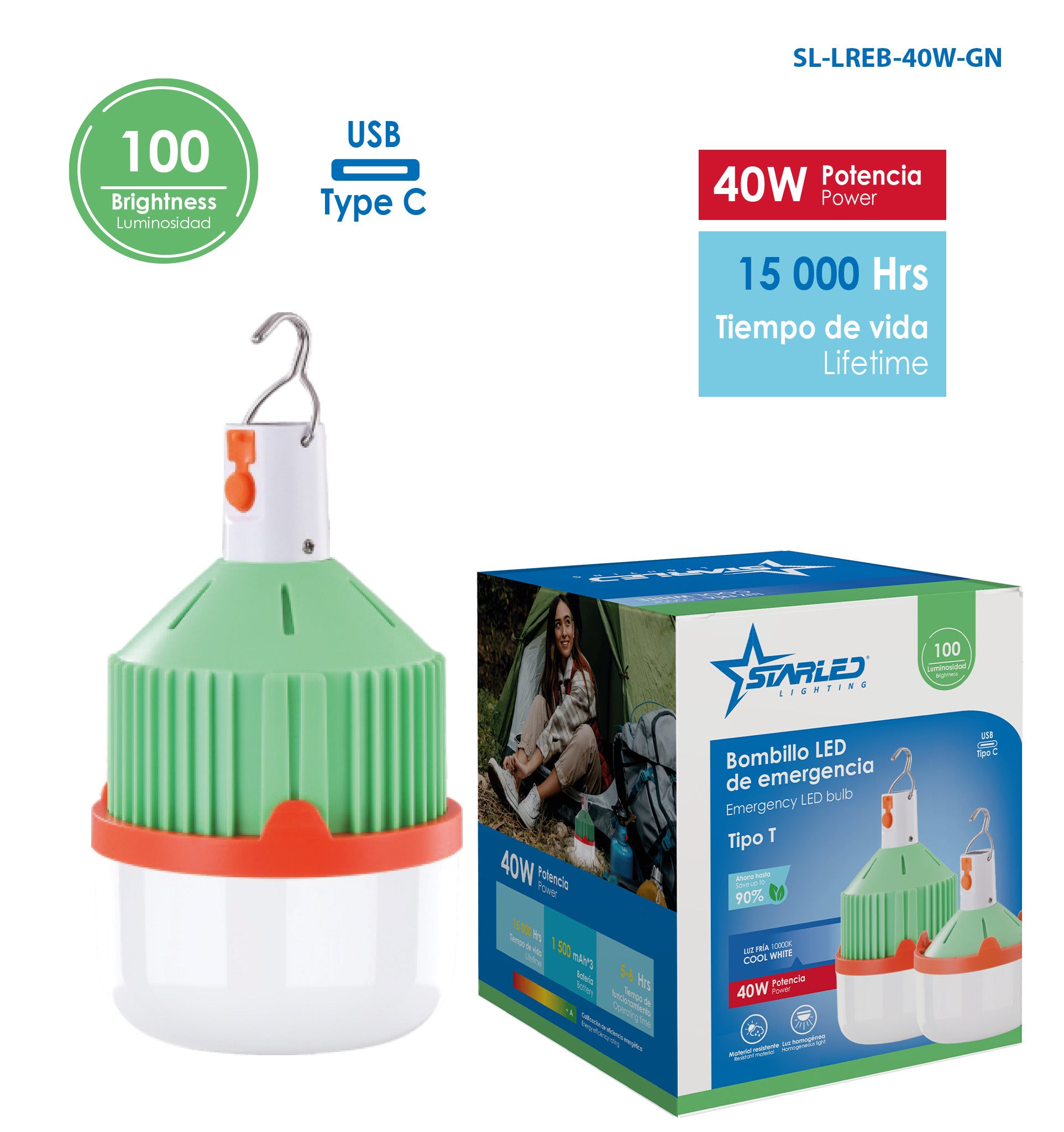 Ampoule LED d’Urgence Verte 40W Starled / SL-LREB-40W-GN