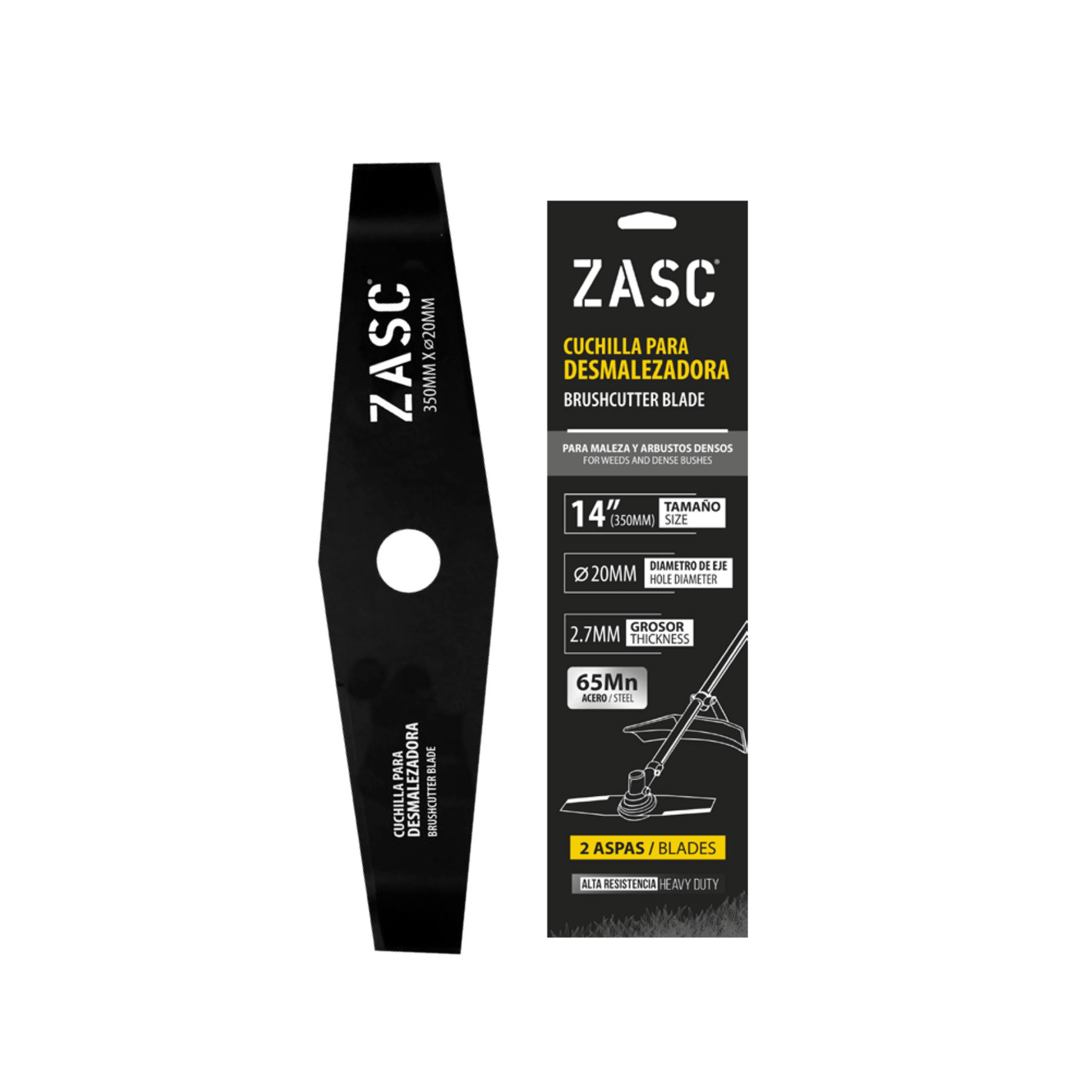 Cuchilla Desmalezadora 2 Aspas 14” ZASC / Z-2BBCB