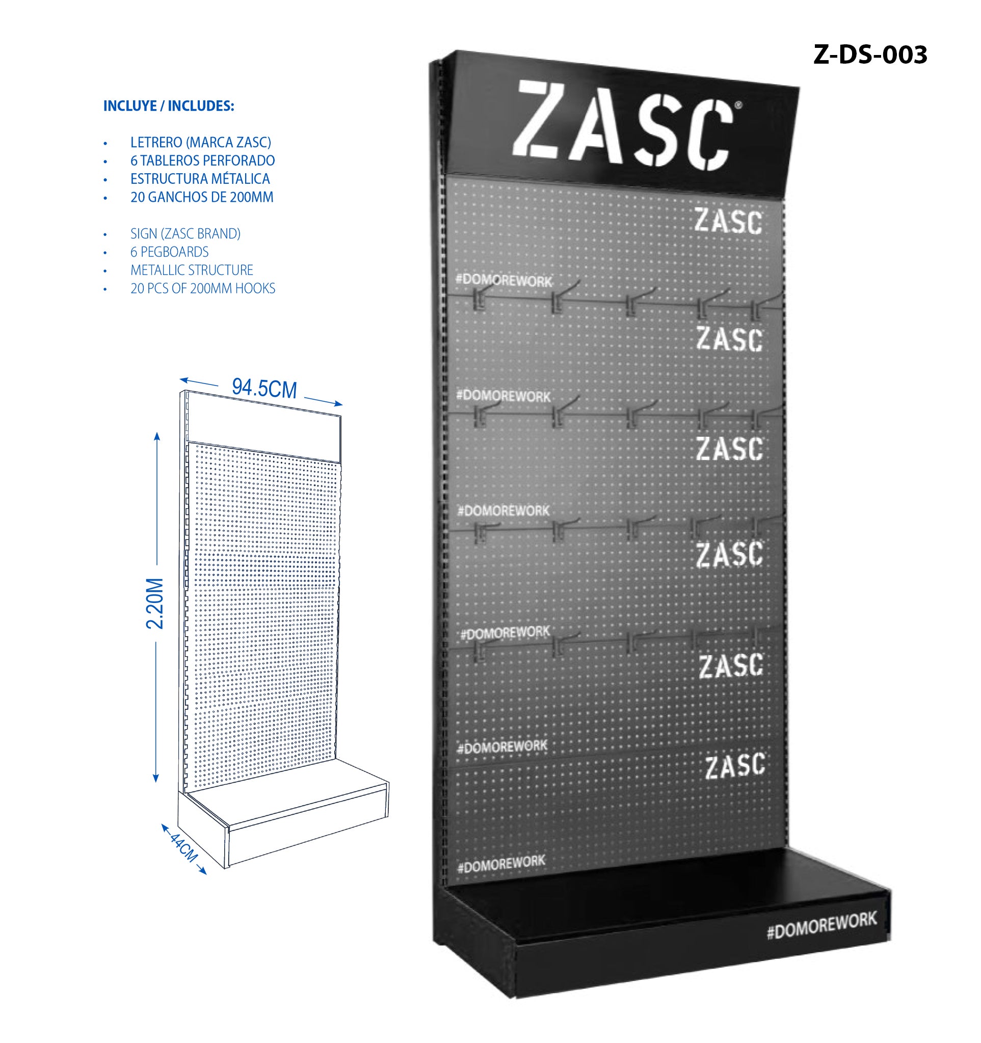 POP-Display Stand Metálico ZASC / Z-DS-003