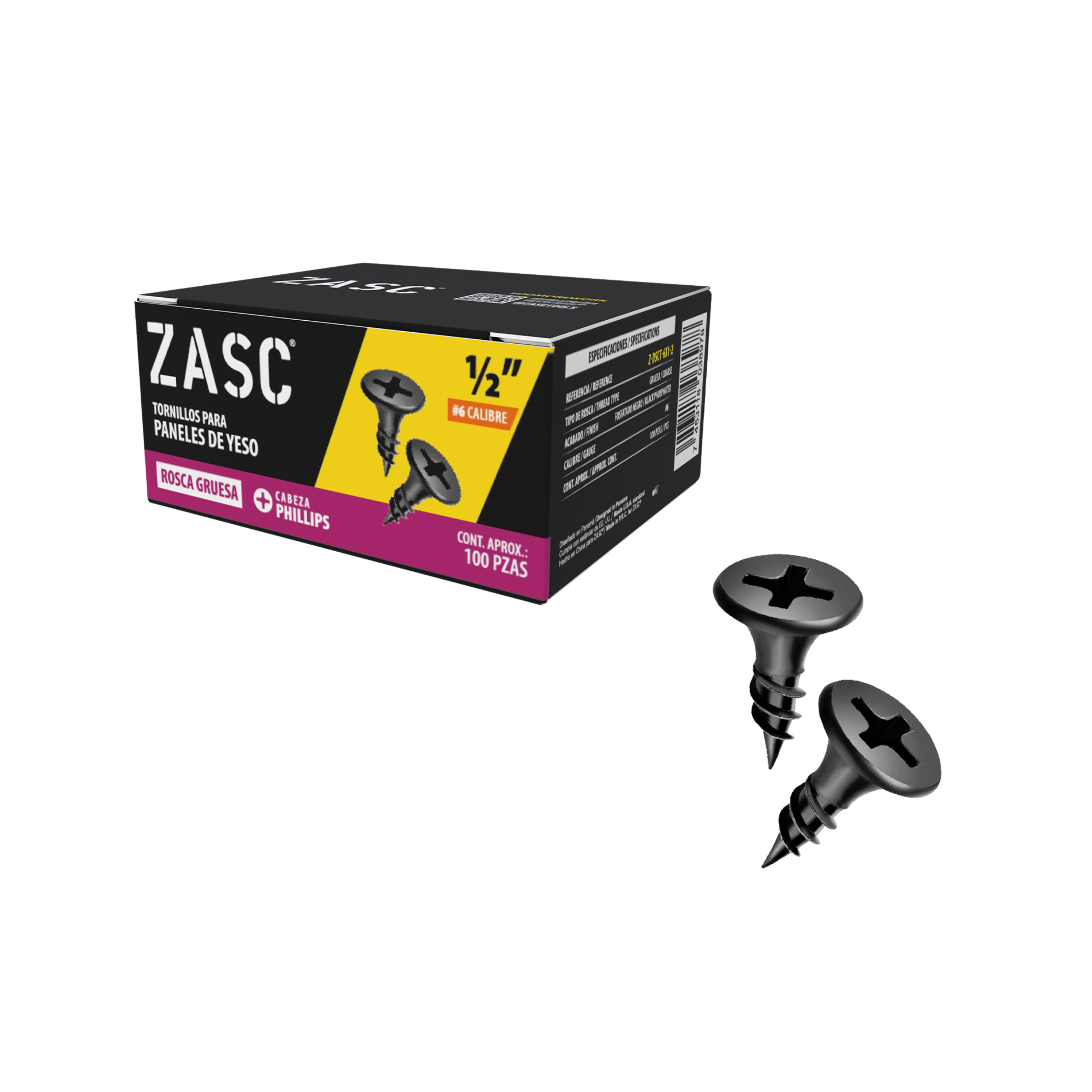 Drywall Screws 1/2" Zasc / Z-DSCT-6X1-2