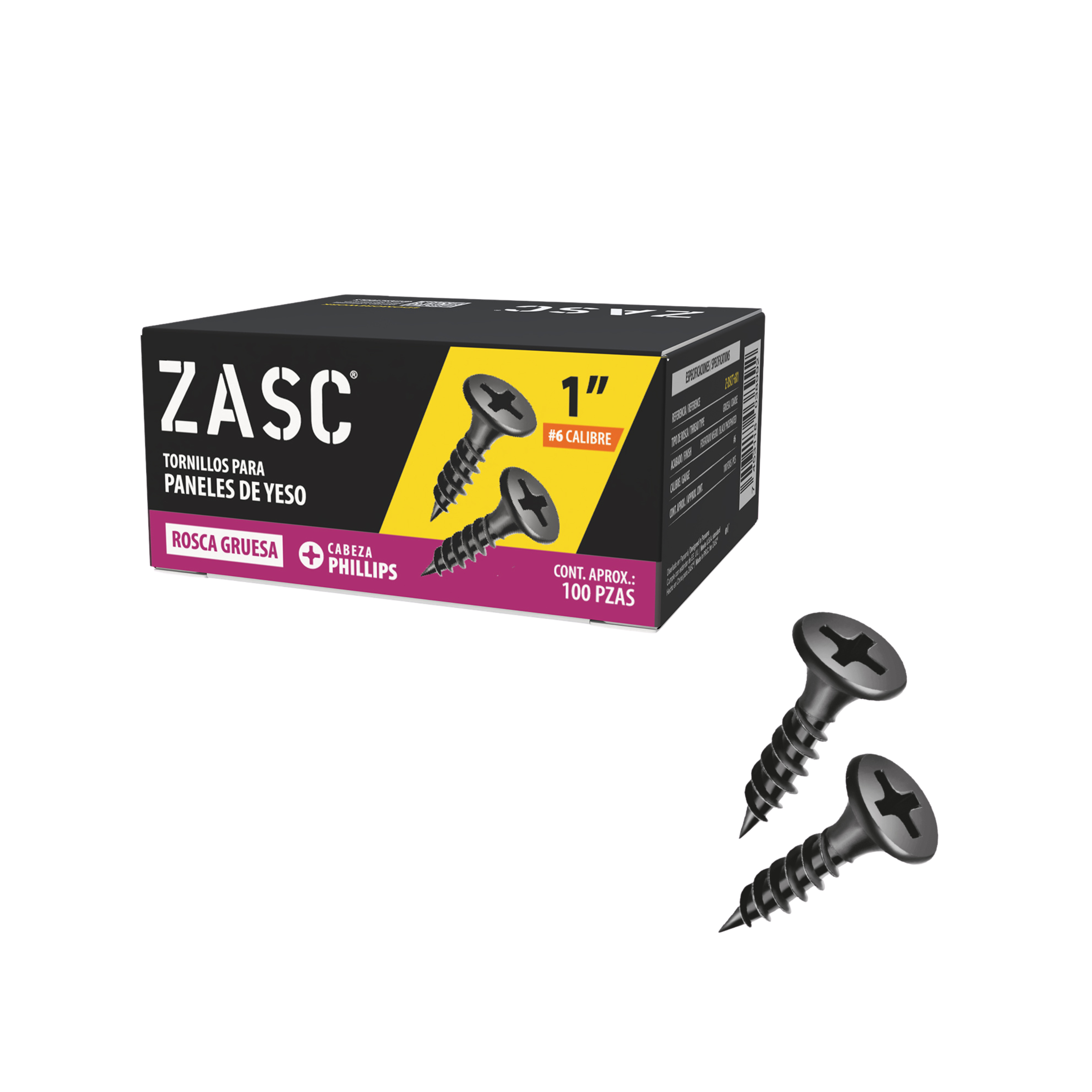 Drywall Screws 1" Zasc / Z-DSCT-6X1