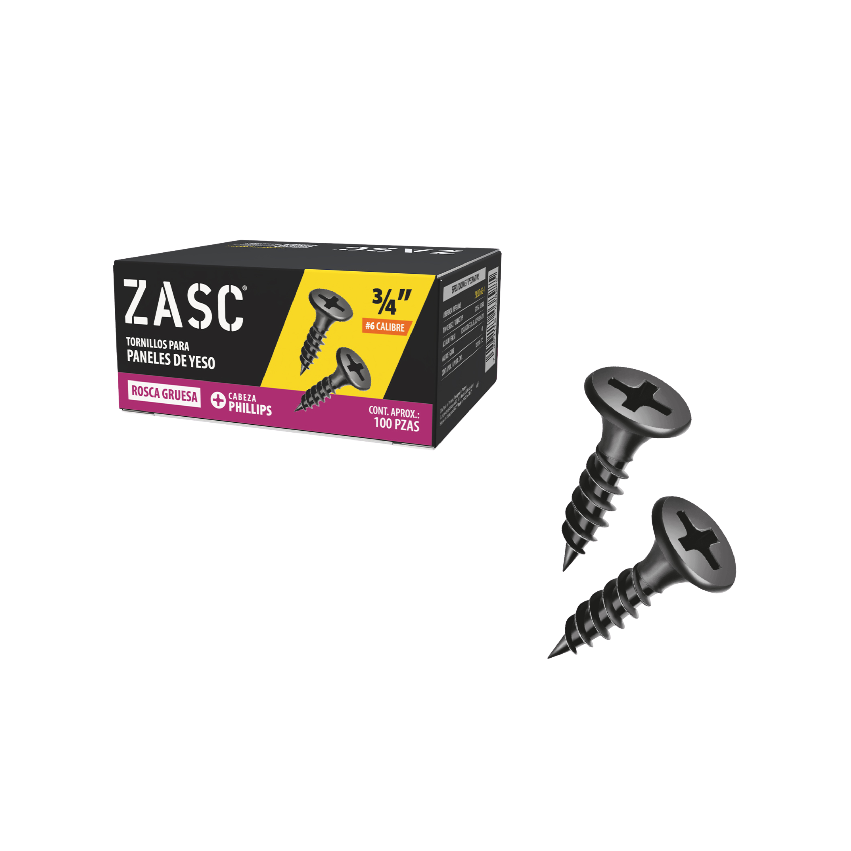 Drywall Screws 3/4" Zasc / Z-DSCT-6X3-4
