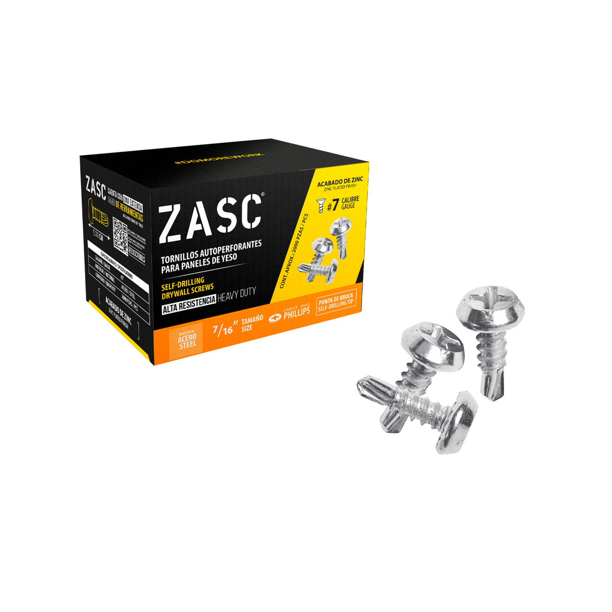 Vis Autoperceuses pour Cloison Sèche 7/16" Zasc / Z-DSPF-7-16