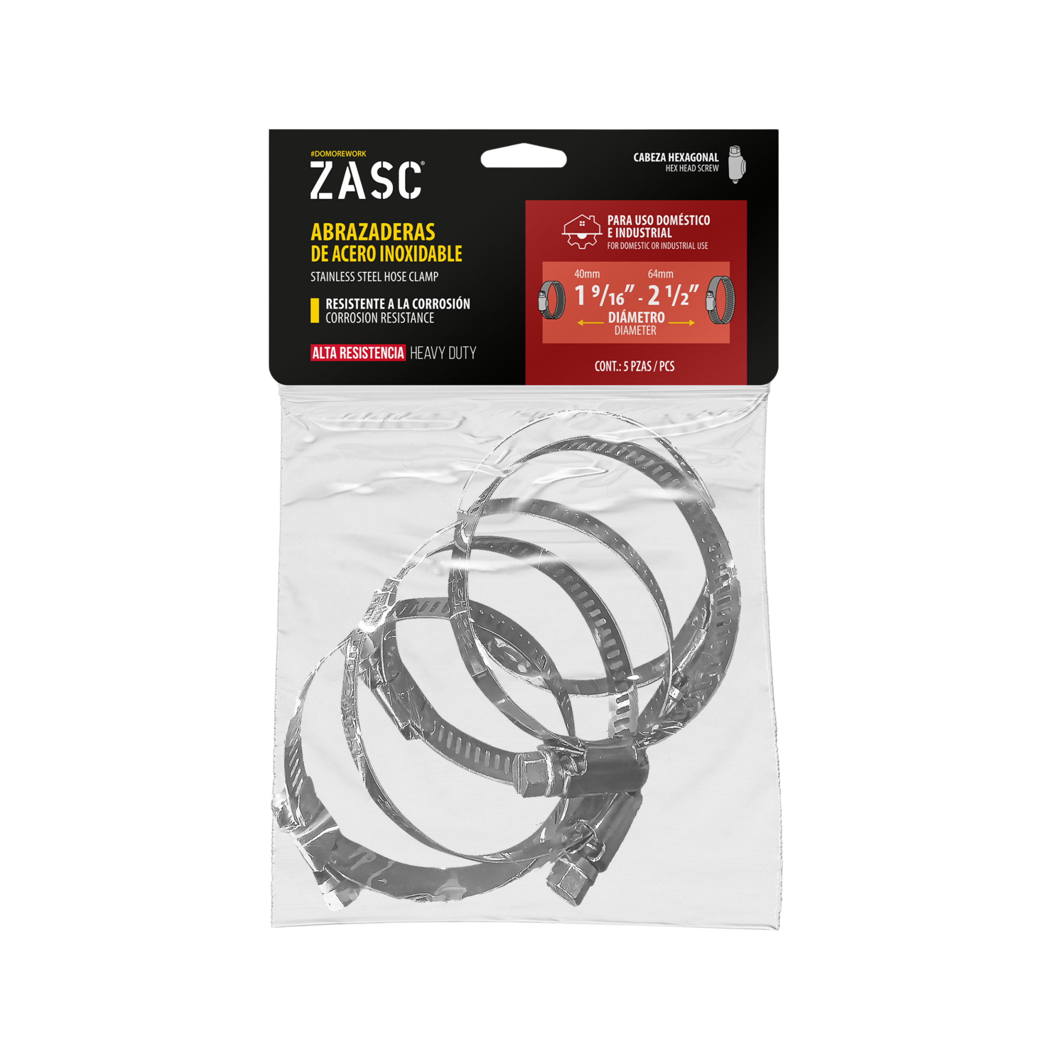 Abrazadera de Acero Inoxidable ZASC / Z-HC-21-2