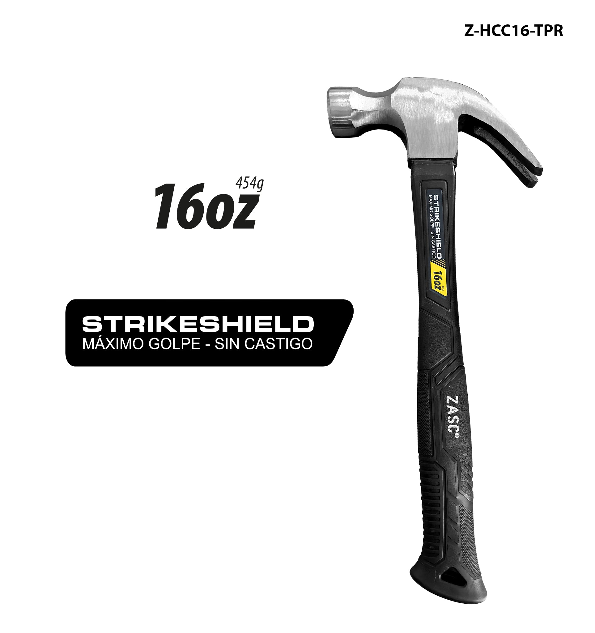 Martillo de Uña Curva 16oz Zasc / Z-HCC16-TPR