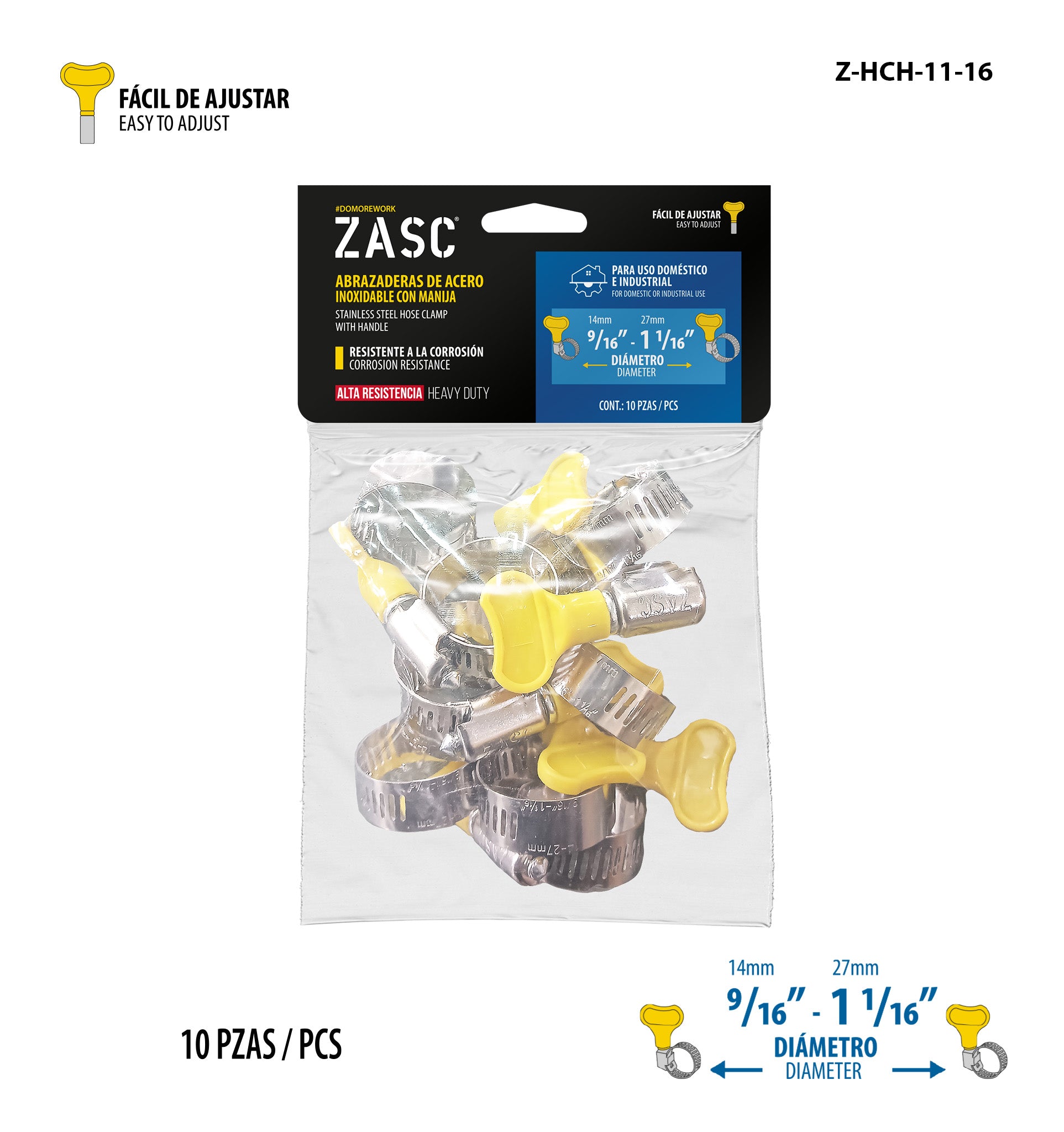 Abrazadera Acero Inoxidable ZASC / Z-HCH-11-16