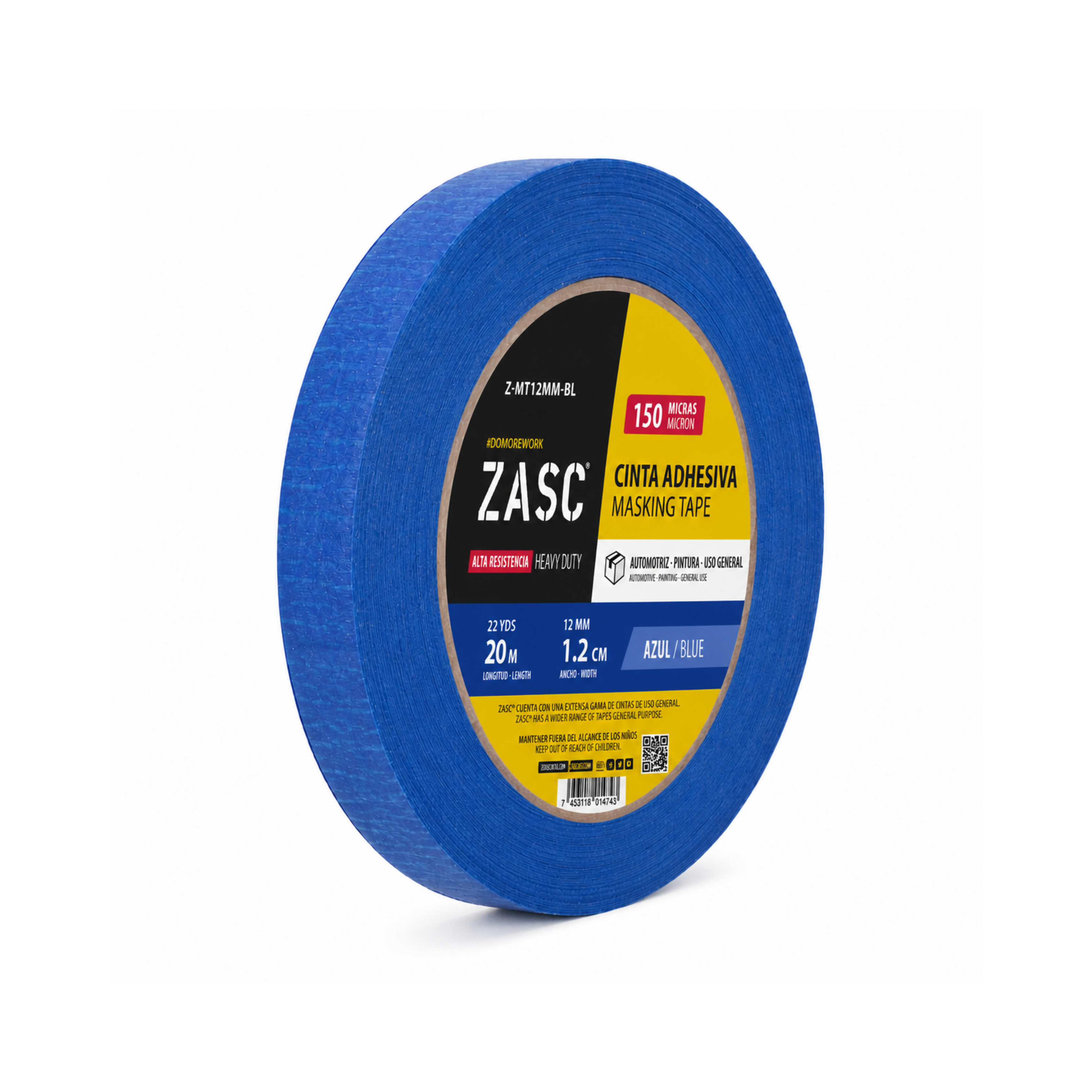 Cinta Adhesiva de Papel Azul ZASC / Z-MT12MM-BL