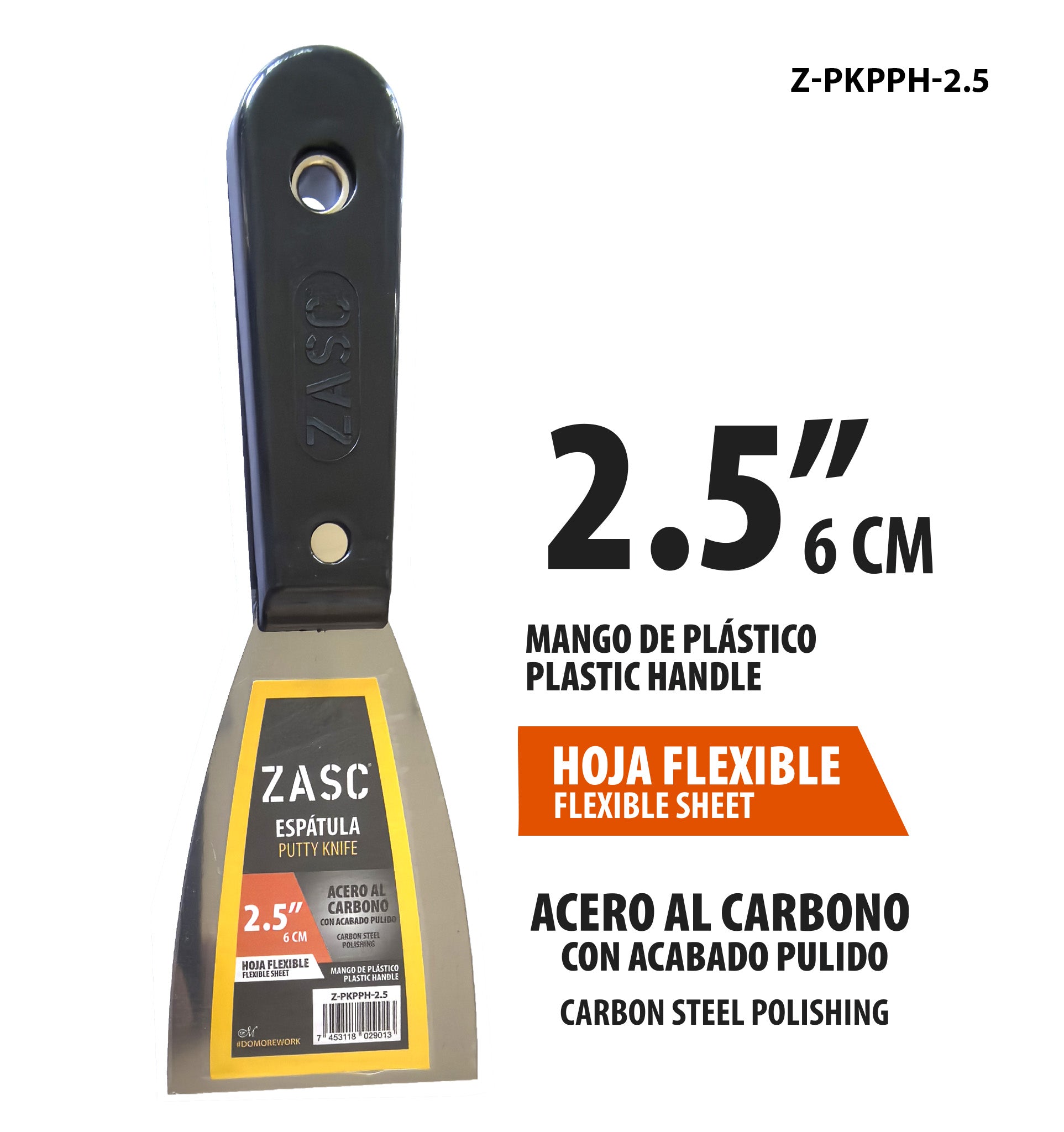 Flexible Putty Knife 2.5" Plastic Handle ZASC / Z-PKPPH-2.5