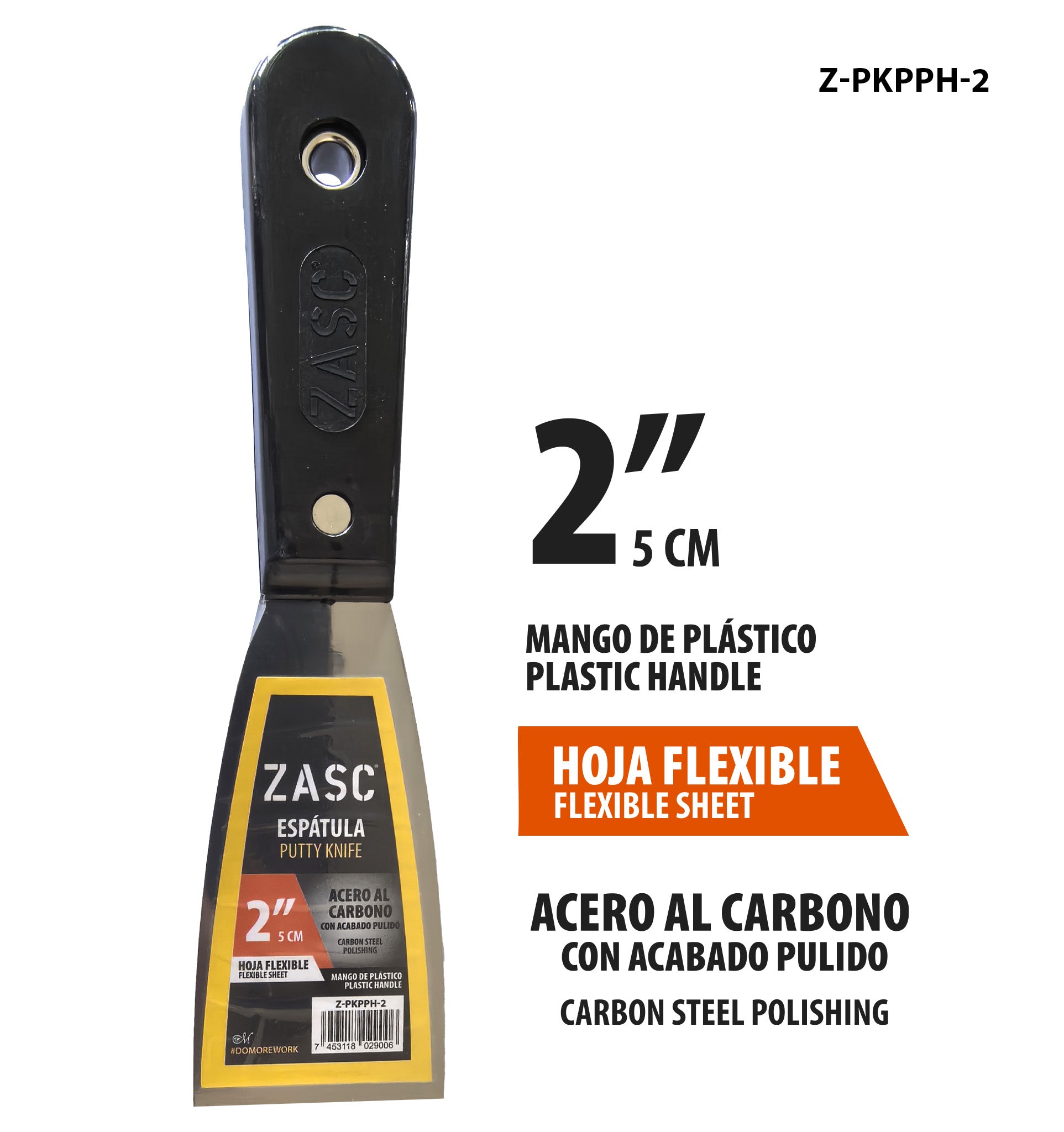 Flexible Putty Knife 2" Plastic Handle ZASC / Z-PKPPH-2