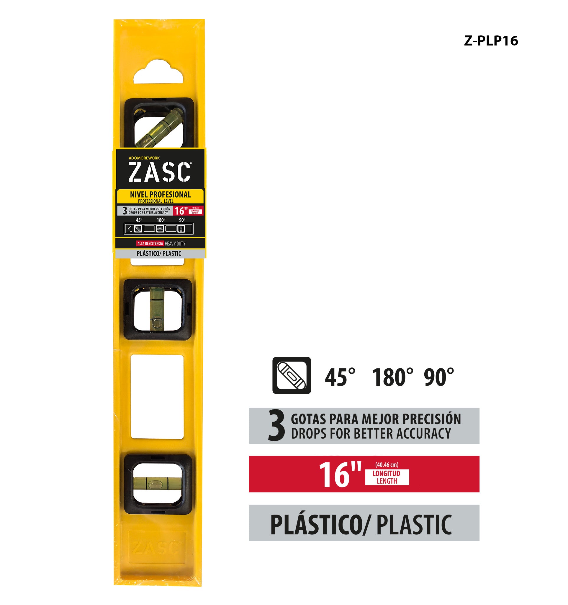 Professional Plastic Level 16" Zasc / Z-PLP16