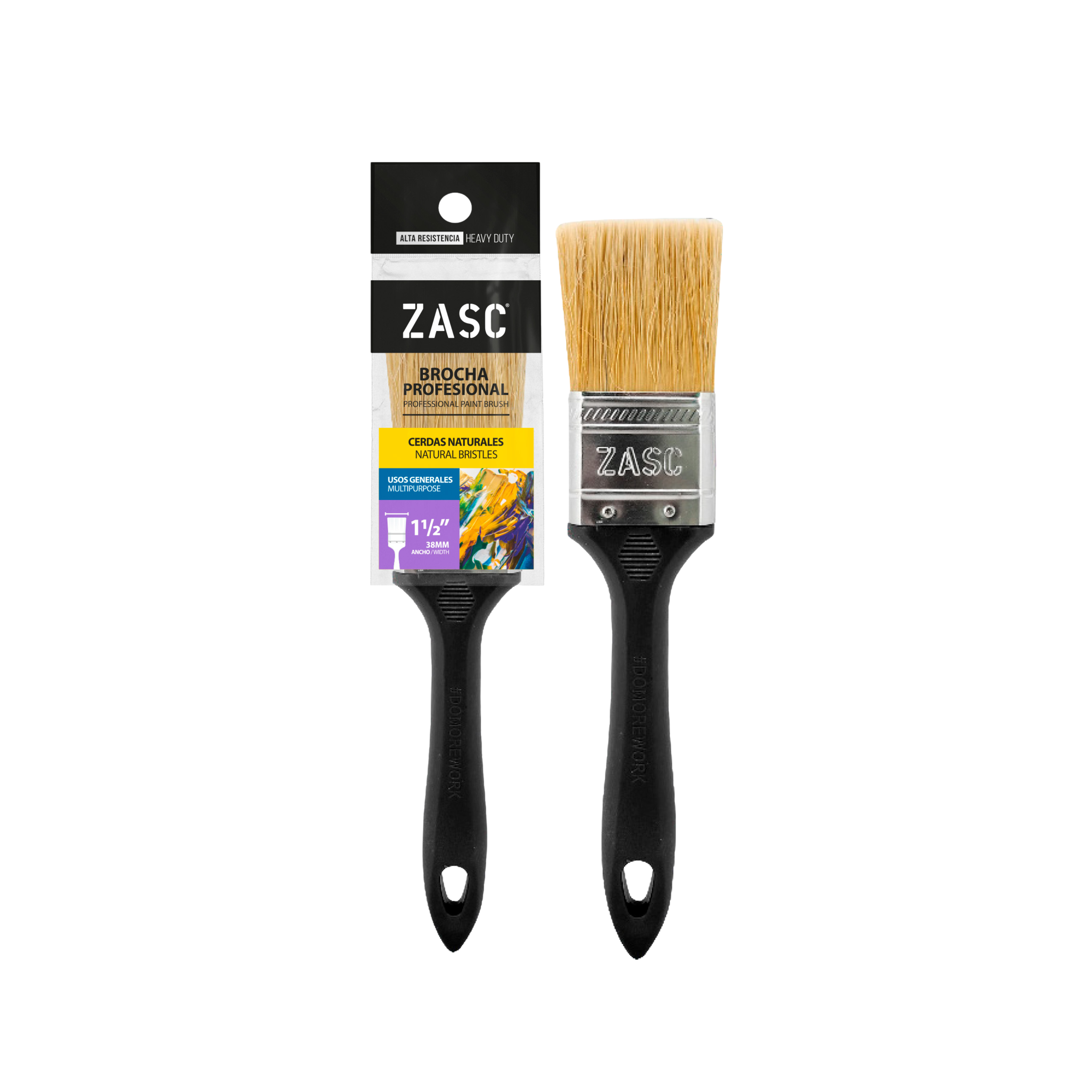 Brocha Profesional 1.5" ZASC / Z-PPB1.5NB-WT