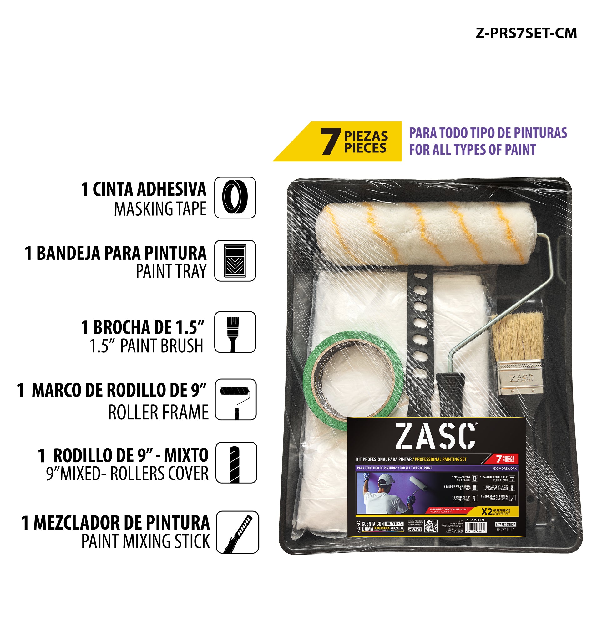 Set para Pintar 7 Piezas ZASC / Z-PRS7SET-CM