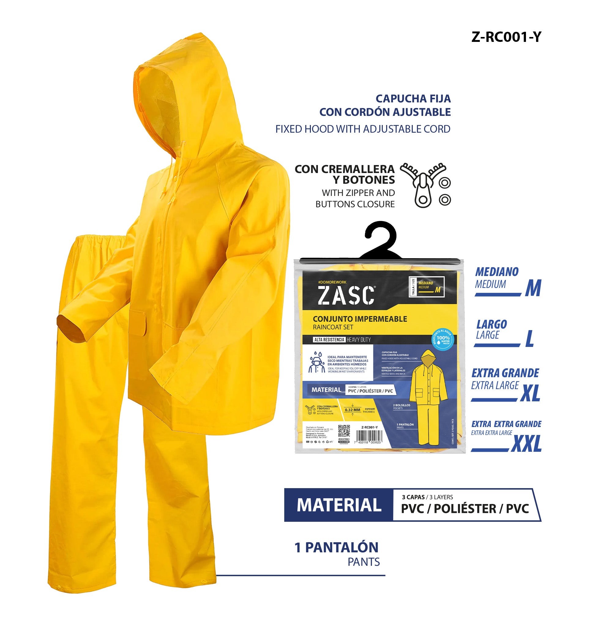 Conjunto Impermeable con Pantalón ZASC / Z-RC001-Y