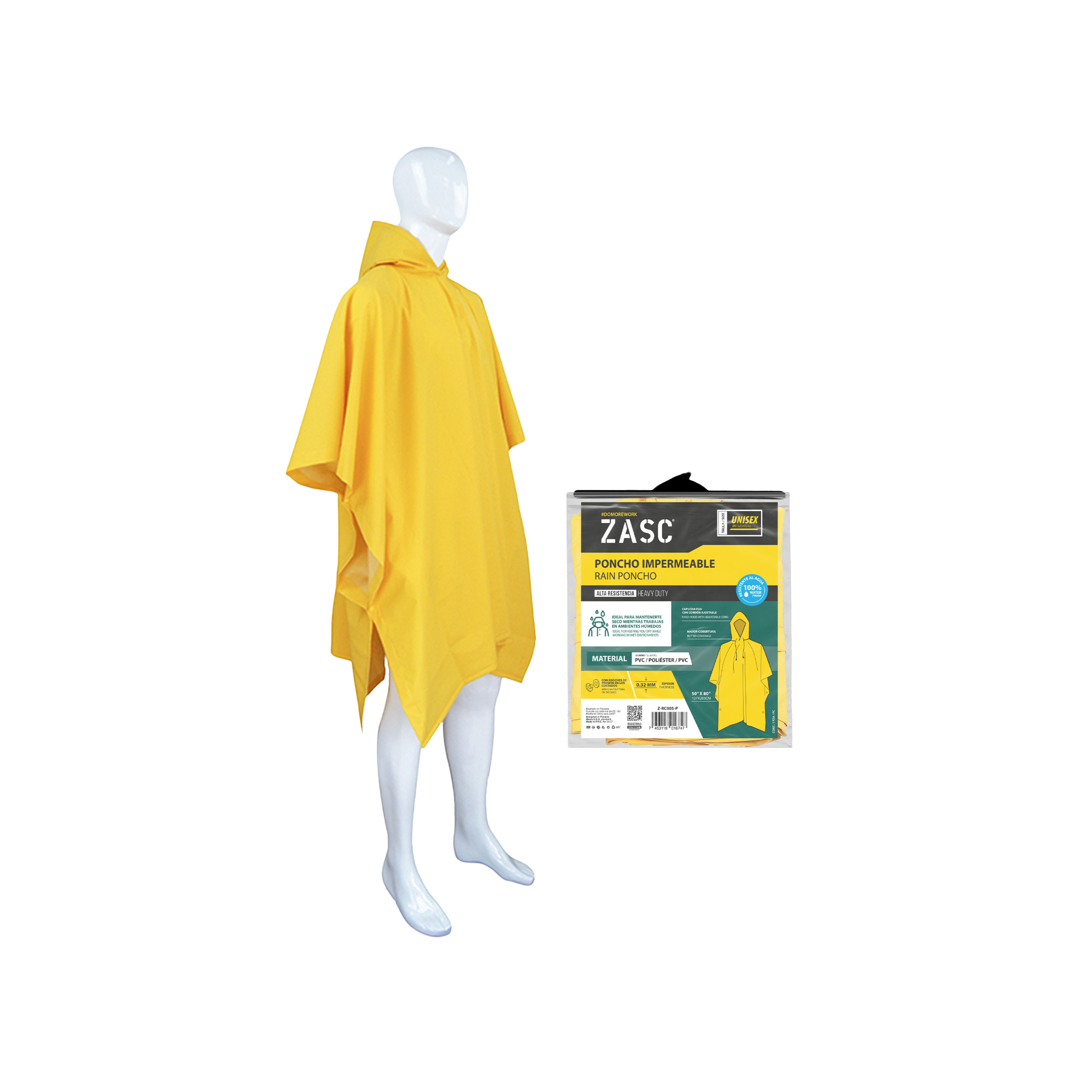 Poncho Impermeable Unitalla ZASC / Z-RC005-P