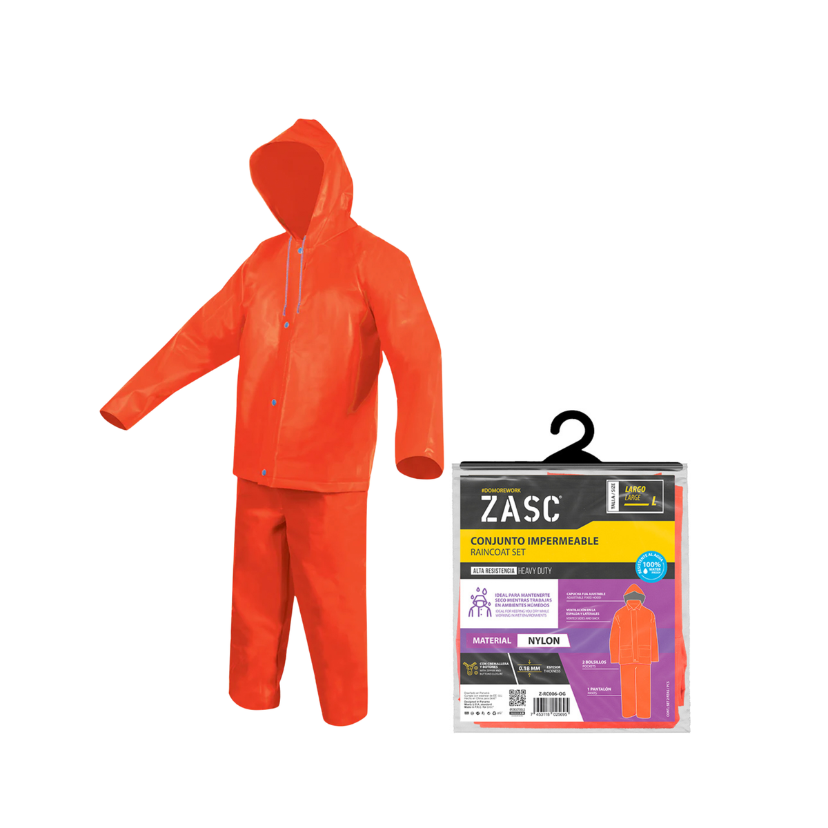 Nylon Rain Suit Orange ZASC / Z-RC006-OG