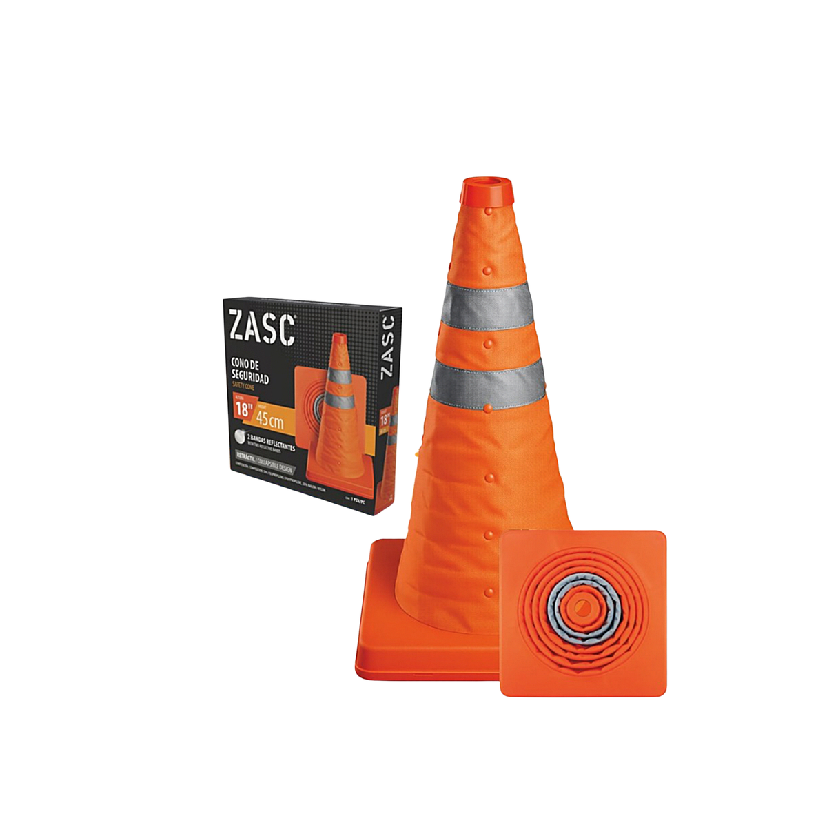 Cono de Seguridad Retráctil 18” ZASC / Z-SCR-OR18