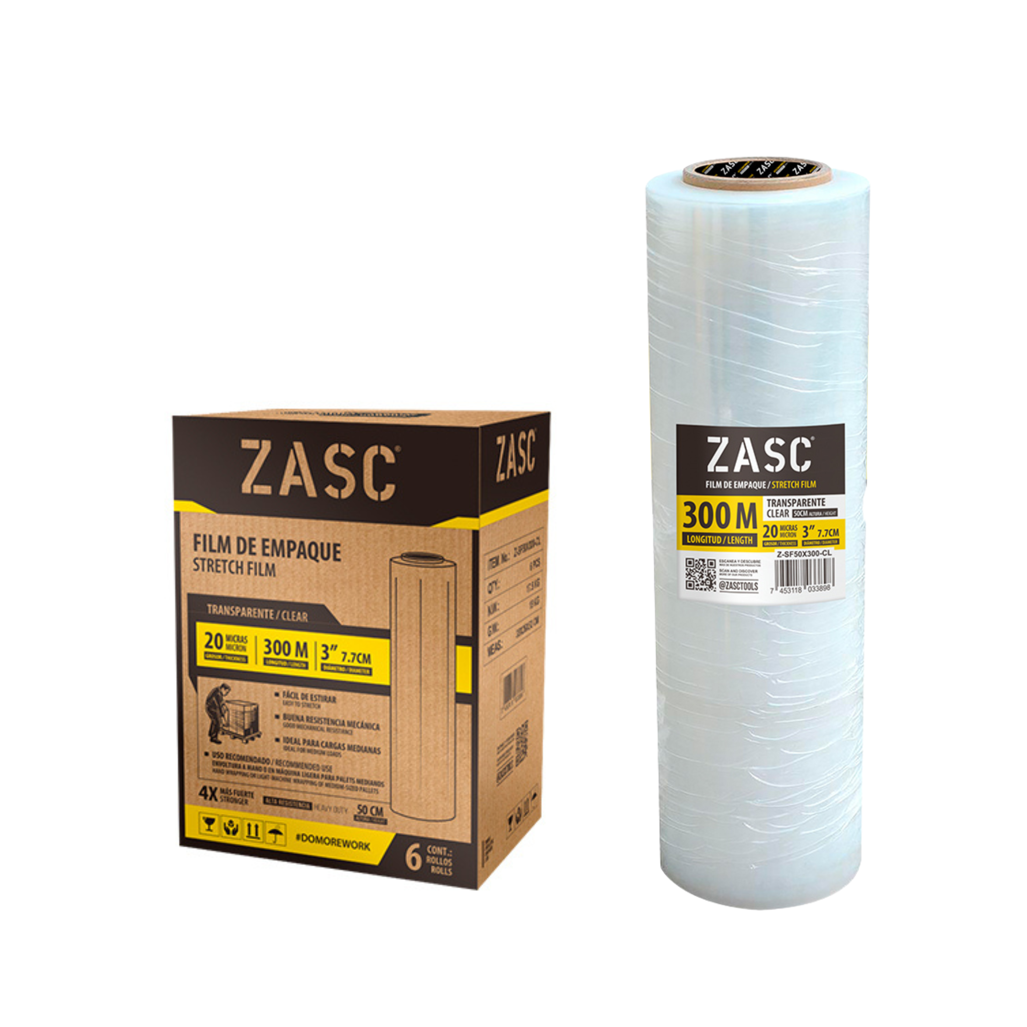 Film de Empaque Transparente ZASC / Z-SF50X300-CL