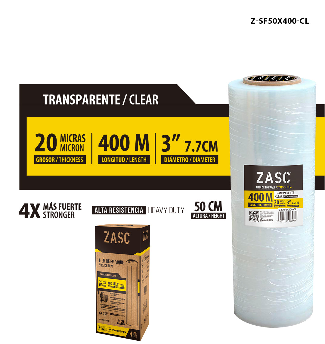 Transparent Packaging Film ZASC / Z-SF50X400-CL