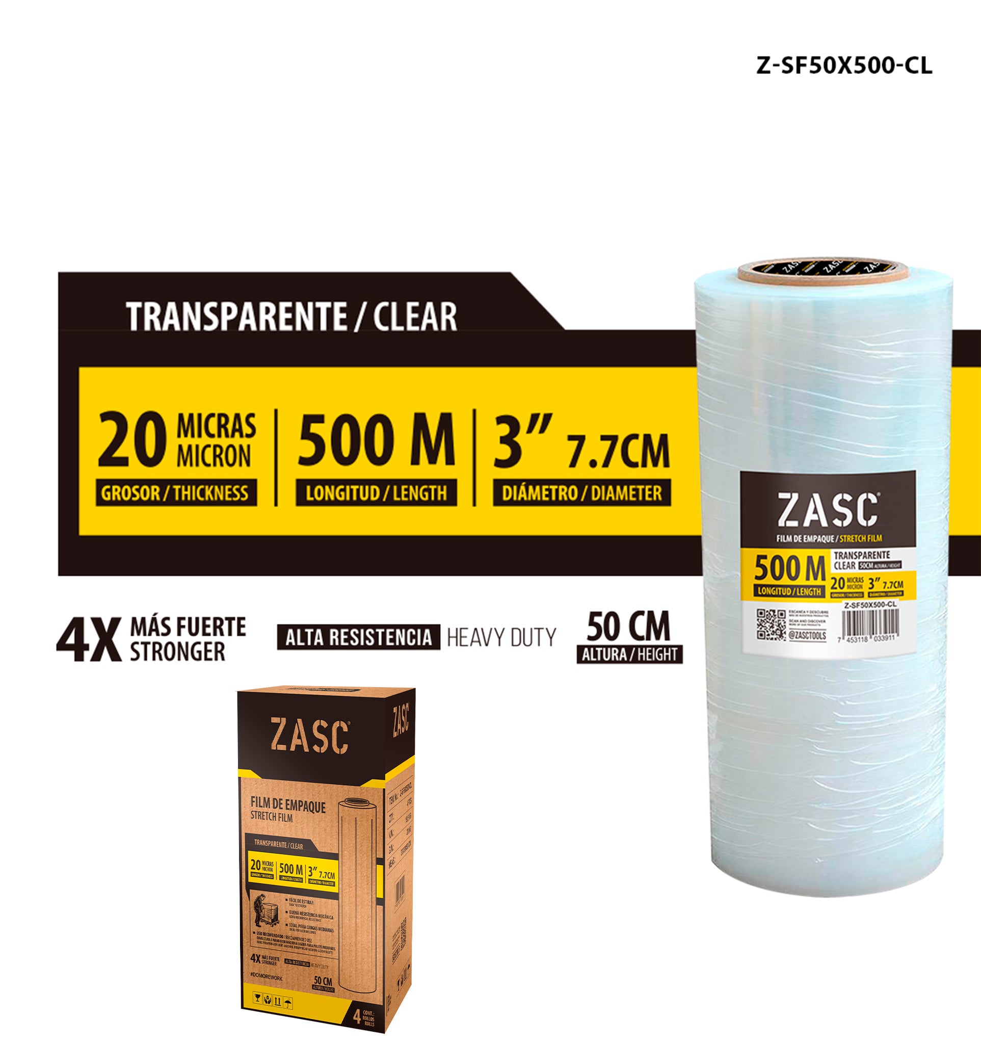 Transparent Packaging Film ZASC / Z-SF50X500-CL