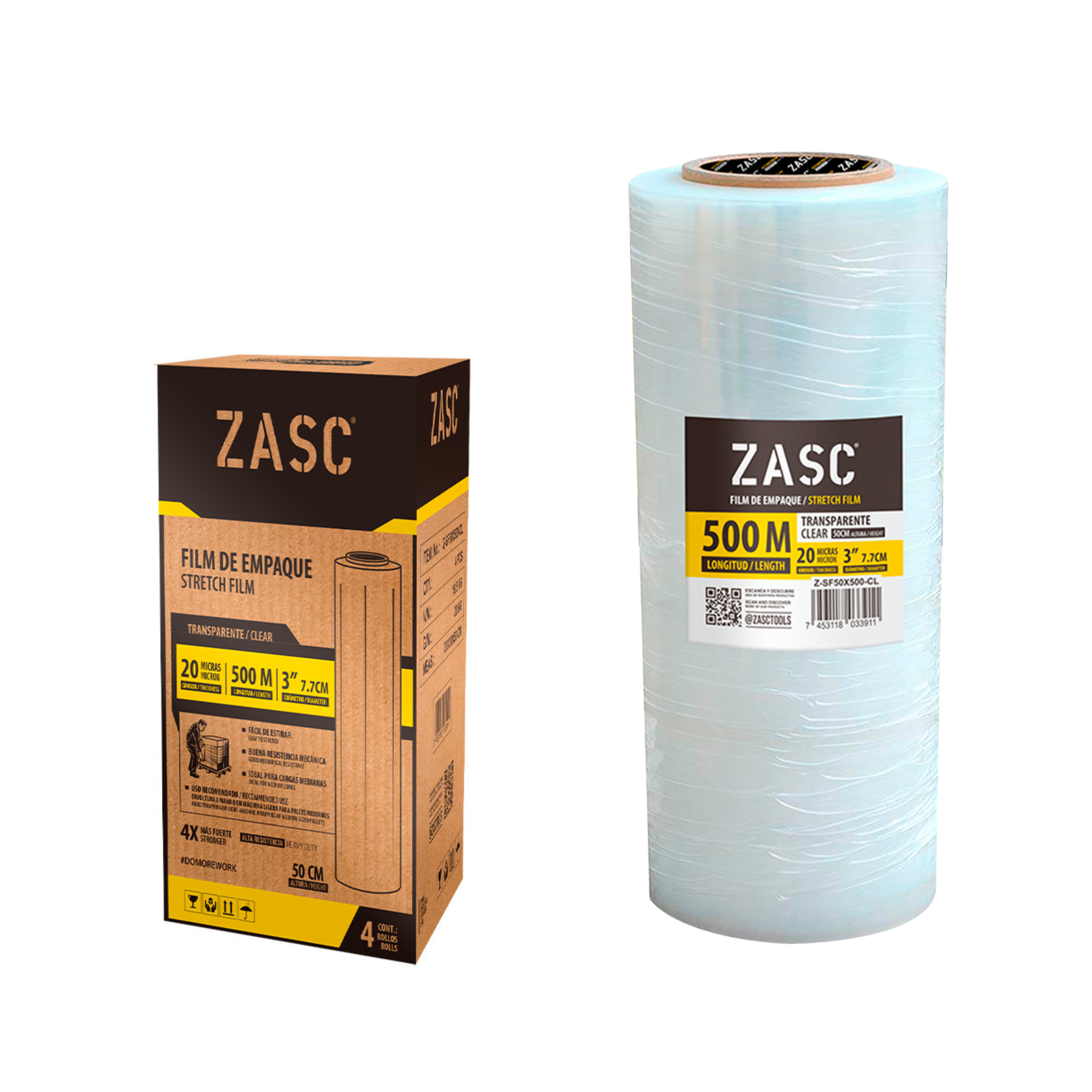 Film de Empaque Transparente ZASC / Z-SF50X500-CL