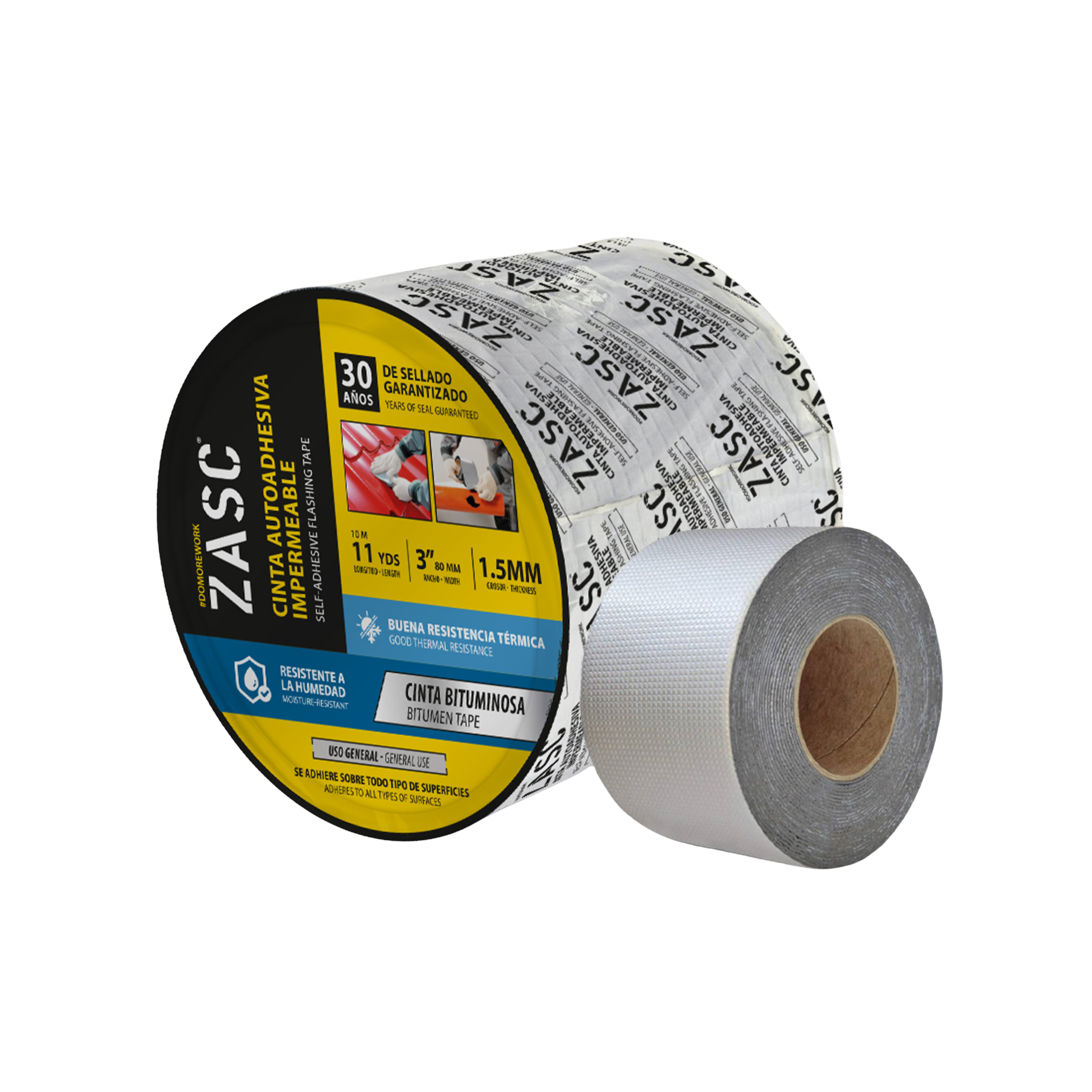 Cinta Adhesiva Impermeable Bituminosa 3" ZASC / Z-SFT3X10-BI
