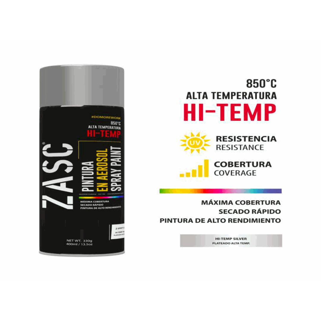 ZASC Hi-Temp Spray Paint Silver 850°C 400ml