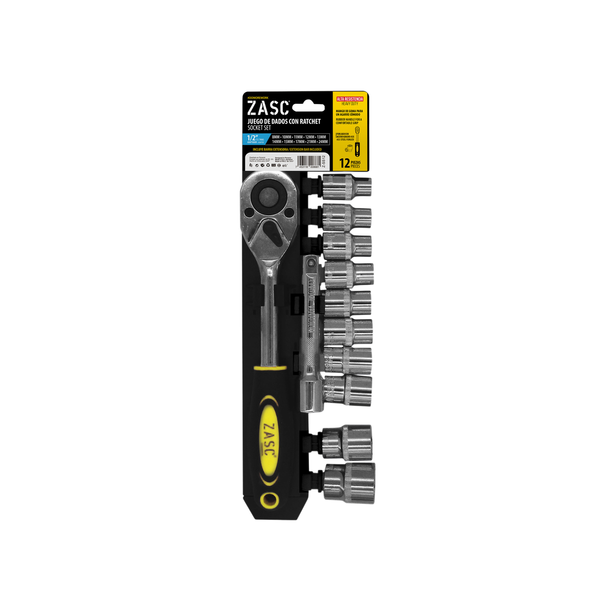 Socket Set with Ratchet 12 pcs Zasc / Z-SS12