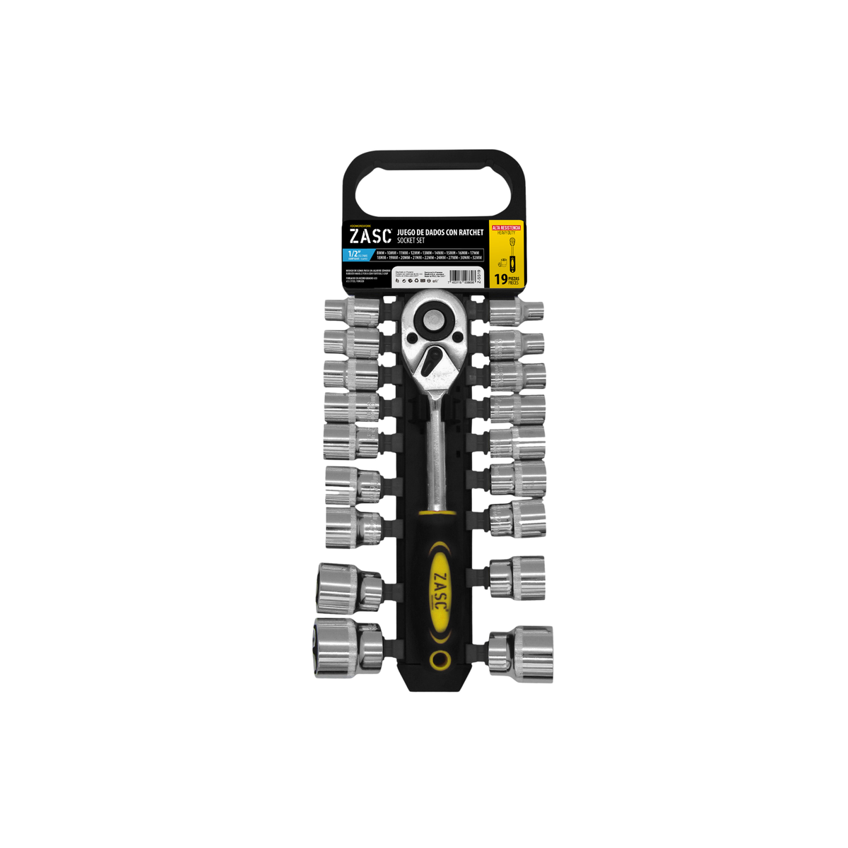 Socket Set with Ratchet 19 pcs Zasc / Z-SS19
