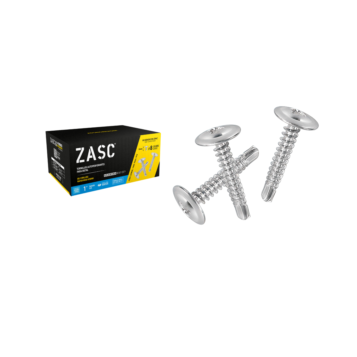 Tornillos Autoperforantes para Metal 1" Zasc / Z-WS-8X1