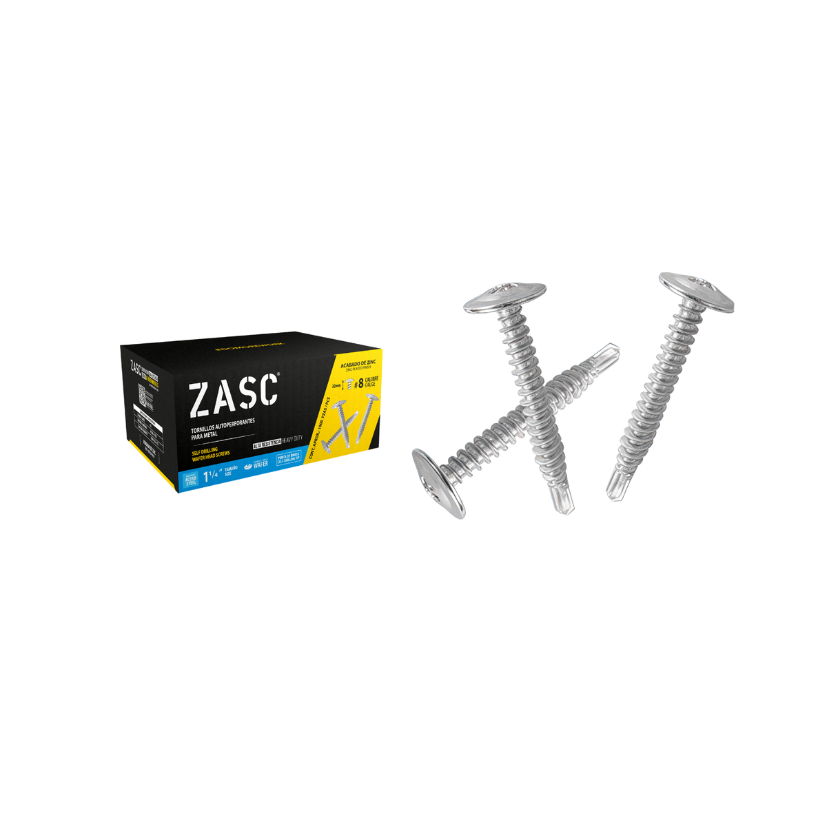 Tornillos Autoperforantes para Metal 1 1/4" Zasc / Z-WS-8X11-4