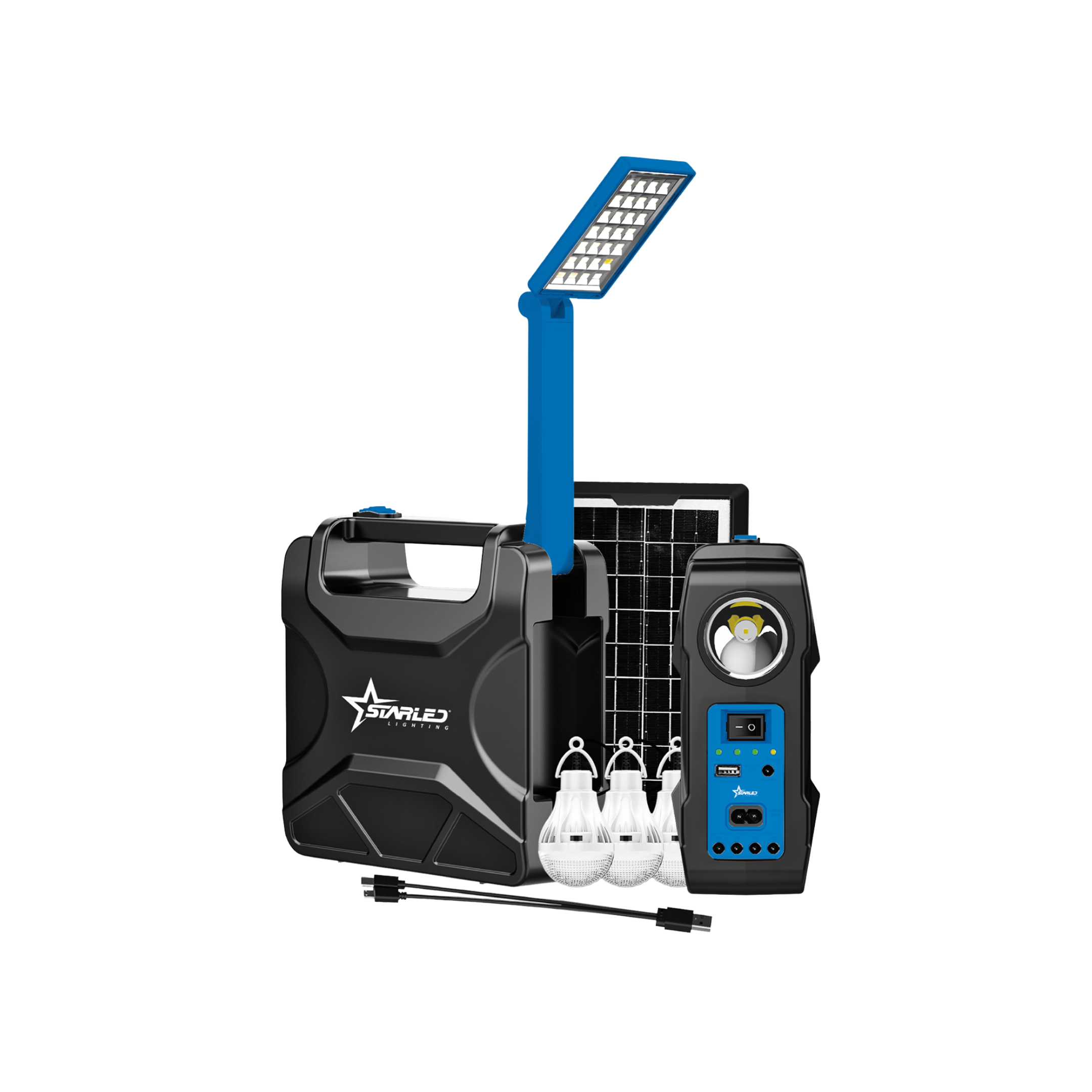 STARLED Solar Lighting Kit 3.5W with Streetlamp, Battery, Bulbs, and Solar Panel – Model E