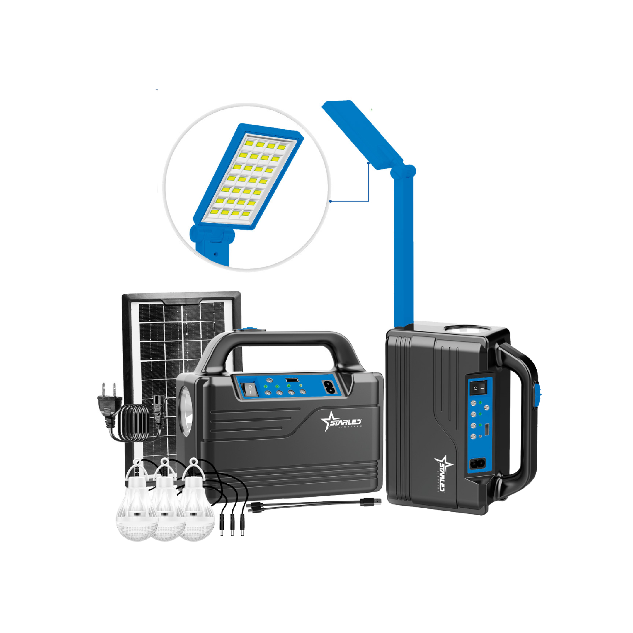STARLED Solar Lighting Kit 3.5W with Integrated Streetlight, Battery, Bulbs, and Solar Panel