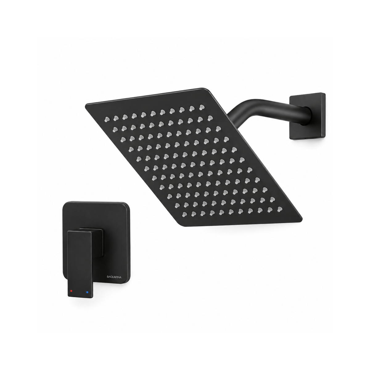Rain Shower Set with Single-Handle Mixer 10" Matte Black Aquafina / A-6535MB
