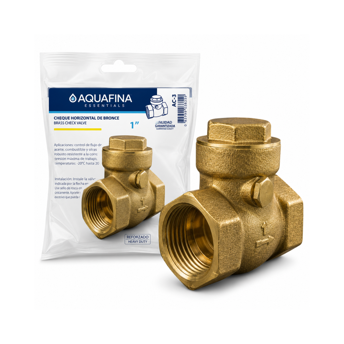 Horizontal Brass Check Valve 1" Aquafina / A-C-1