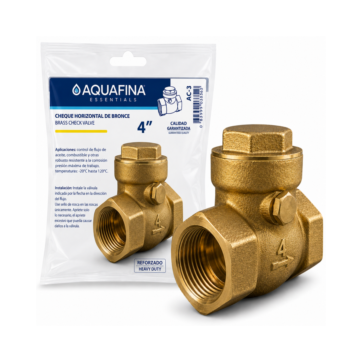 Horizontal Brass Check Valve 3/4" Aquafina / A-C-3-4