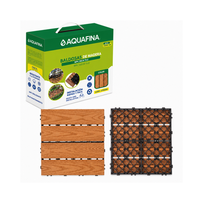 PVC Wood-Finish Deck Tile 30 × 30 cm Light Mocha Aquafina / A-SGWT-LM