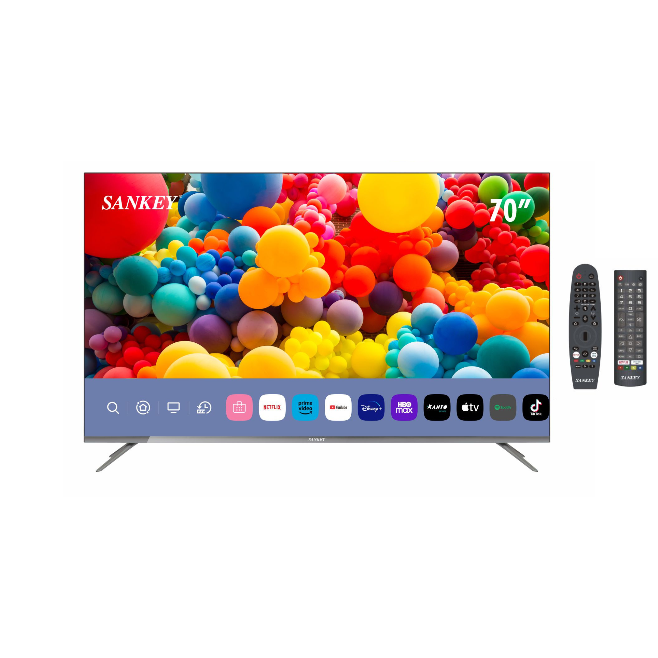 Sankey TV Inteligente LED 70" 4K Ultra HD con Doble Control Remoto y Diseño sin Bordes – Modelo CLED-70DW9 AA01