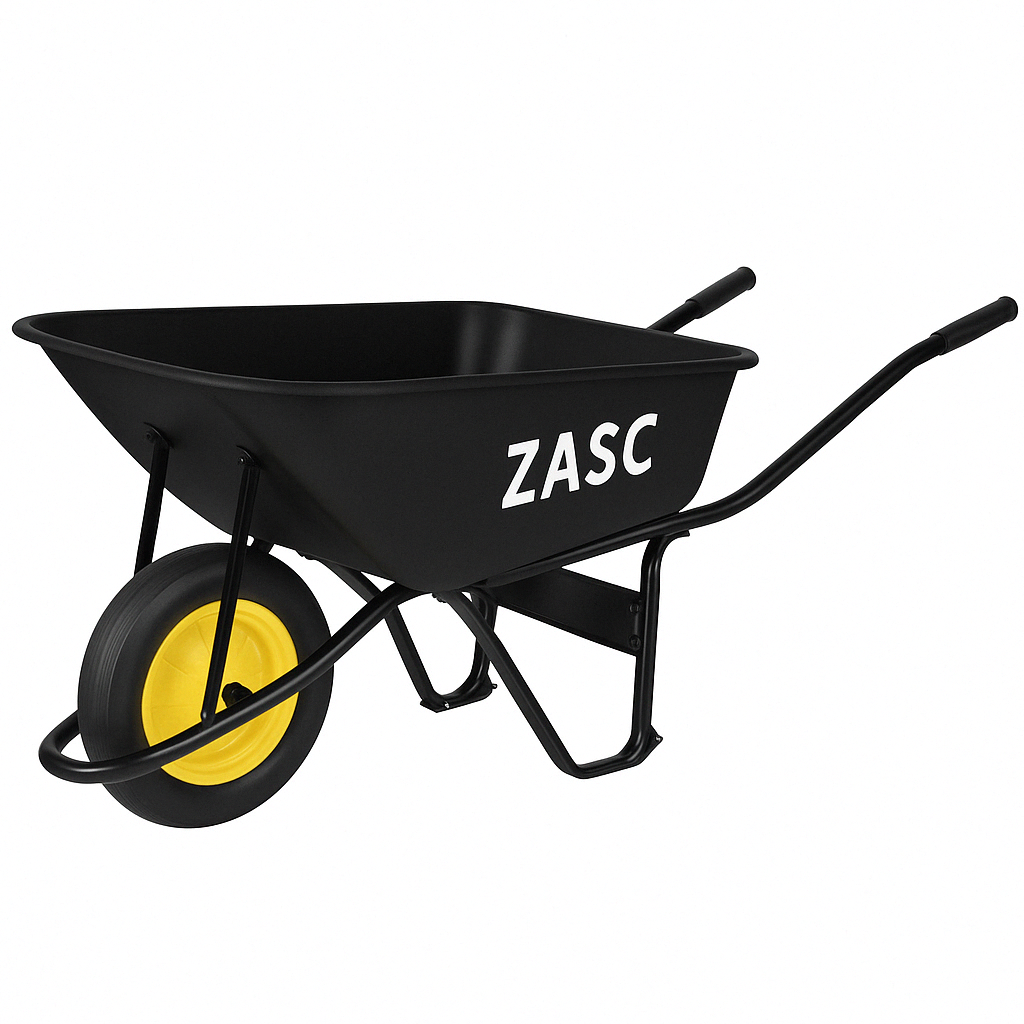 ZASC Wheelbarrow with Solid Wheel, 110L Tray – 250kg Capacity