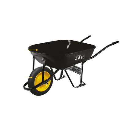 ZASC Heavy-Duty Orange Wheelbarrow 80L Solid Wheel