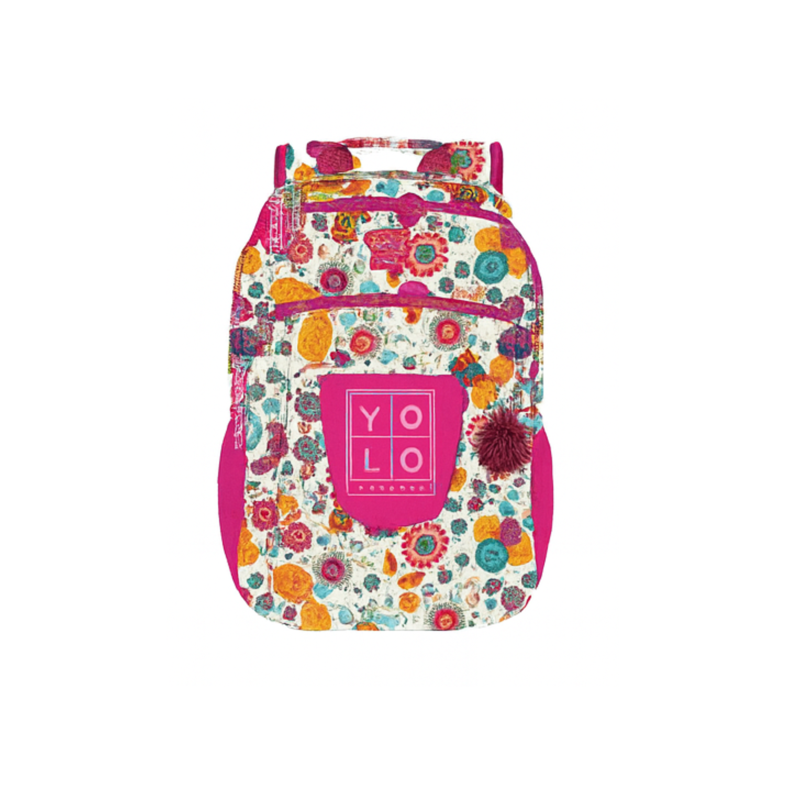 YOLO Backpack 14" Girl Hearts/Flowers/Letters