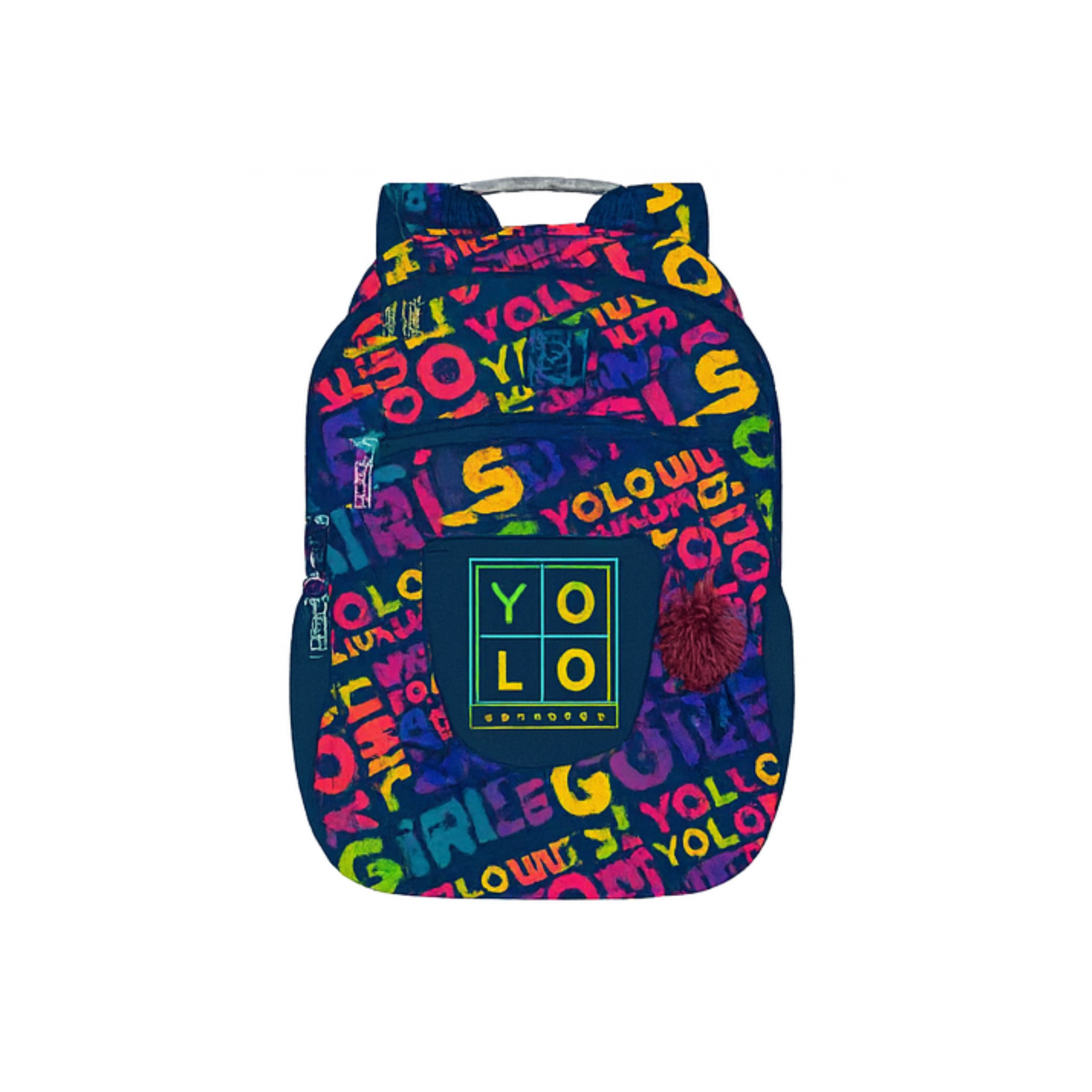 YOLO Backpack 14" Girl Hearts/Flowers/Letters