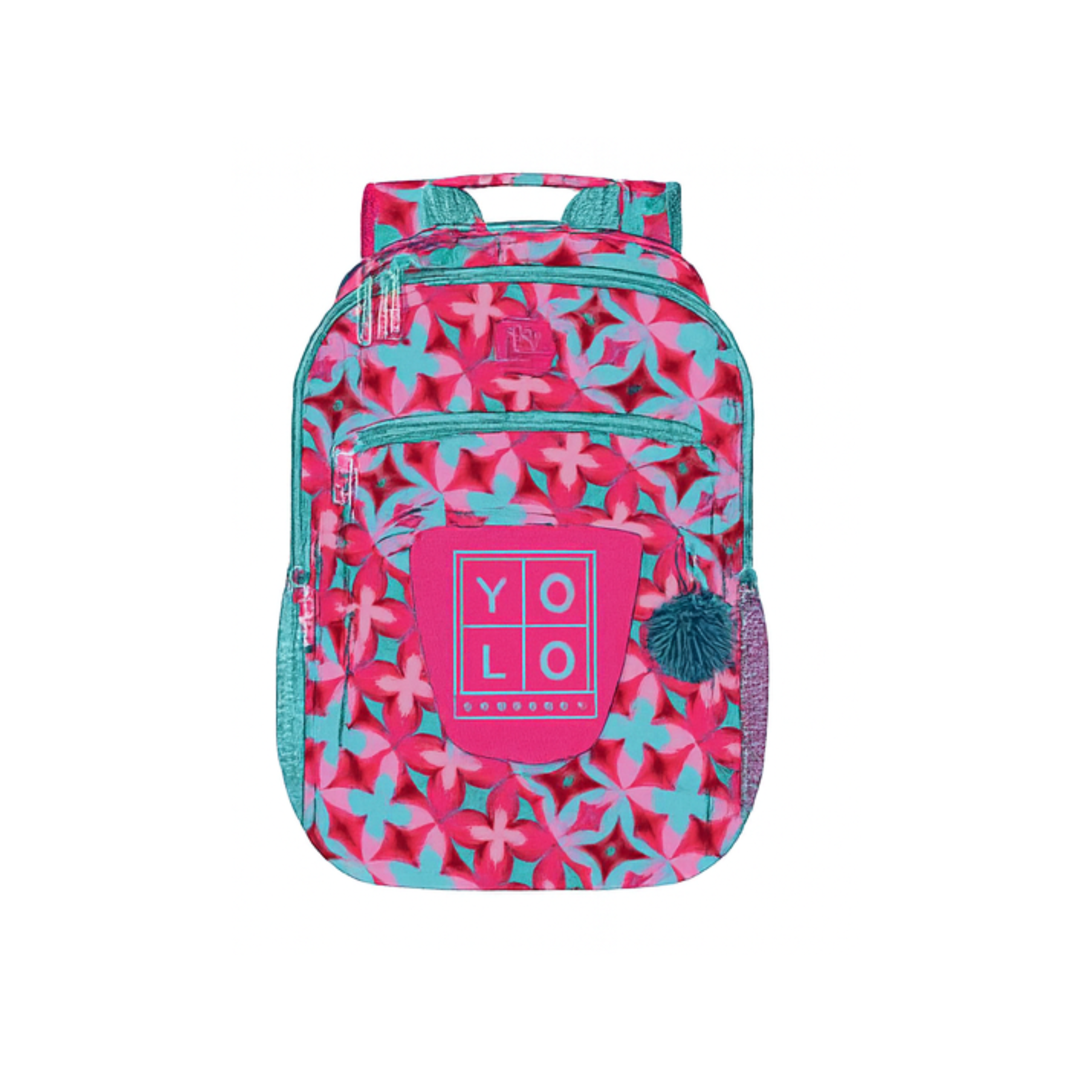 YOLO Backpack 14" Girl Hearts/Flowers/Letters