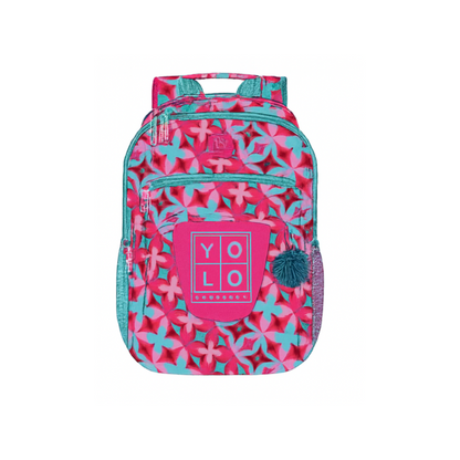 YOLO Backpack 14" Girl Hearts/Flowers/Letters