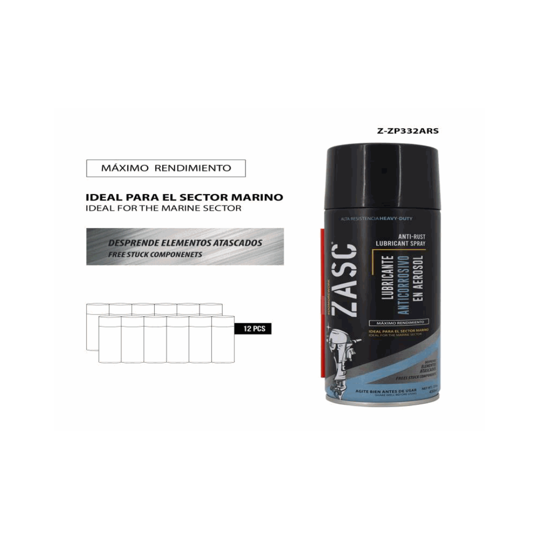 ZASC Heavy-Duty Anti-Rust Marine Lubricant Spray (400ml / 13.5oz)
