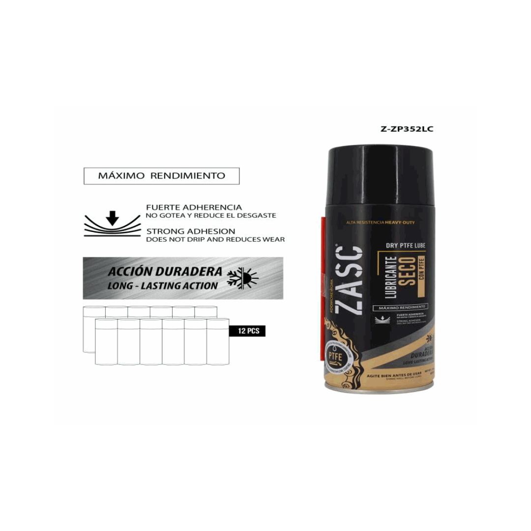 ZASC Dry PTFE Lubricant Spray (450ml / 280g)